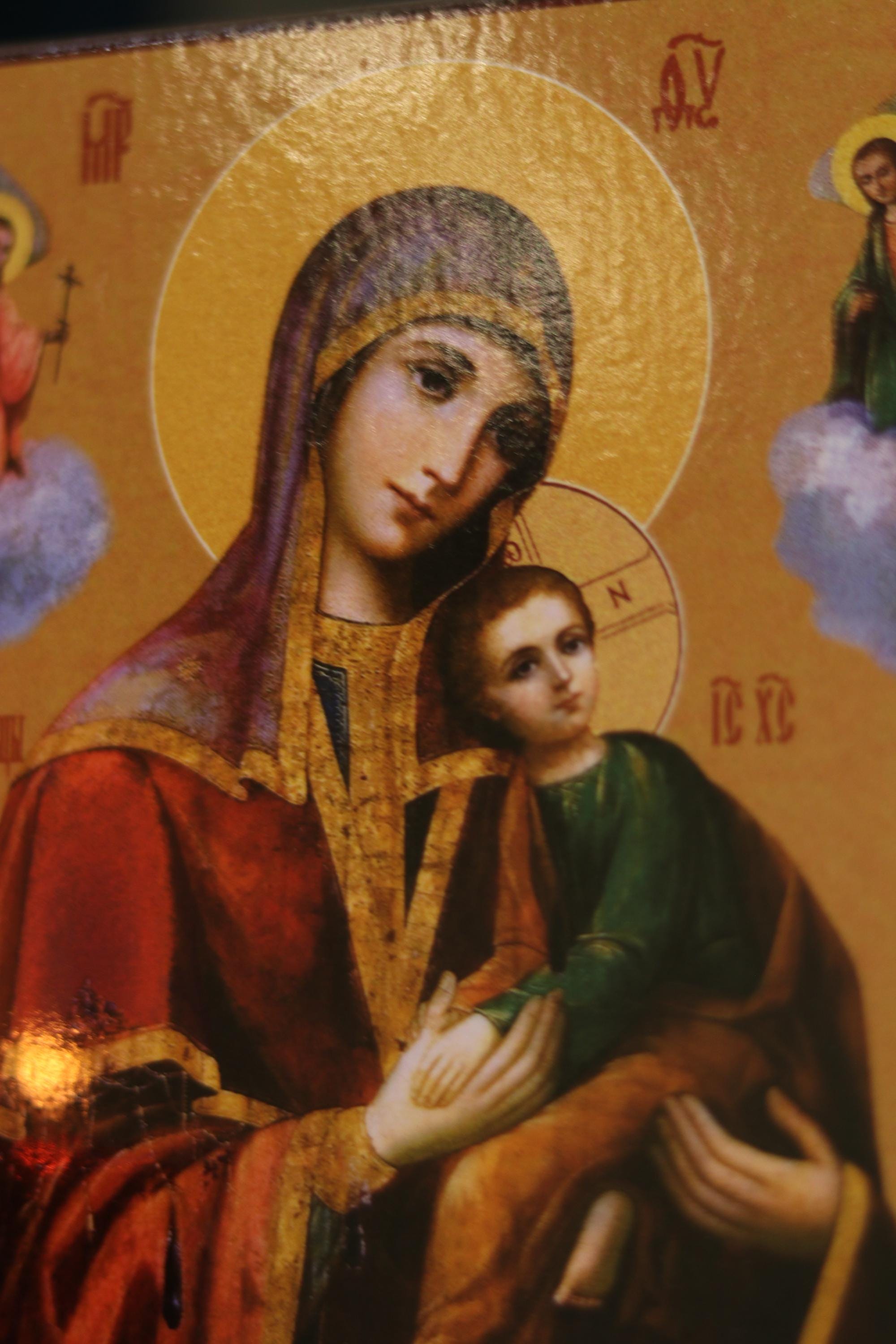 Passion Mother of God Icon Wooden Orthodox 6.3x4.7in