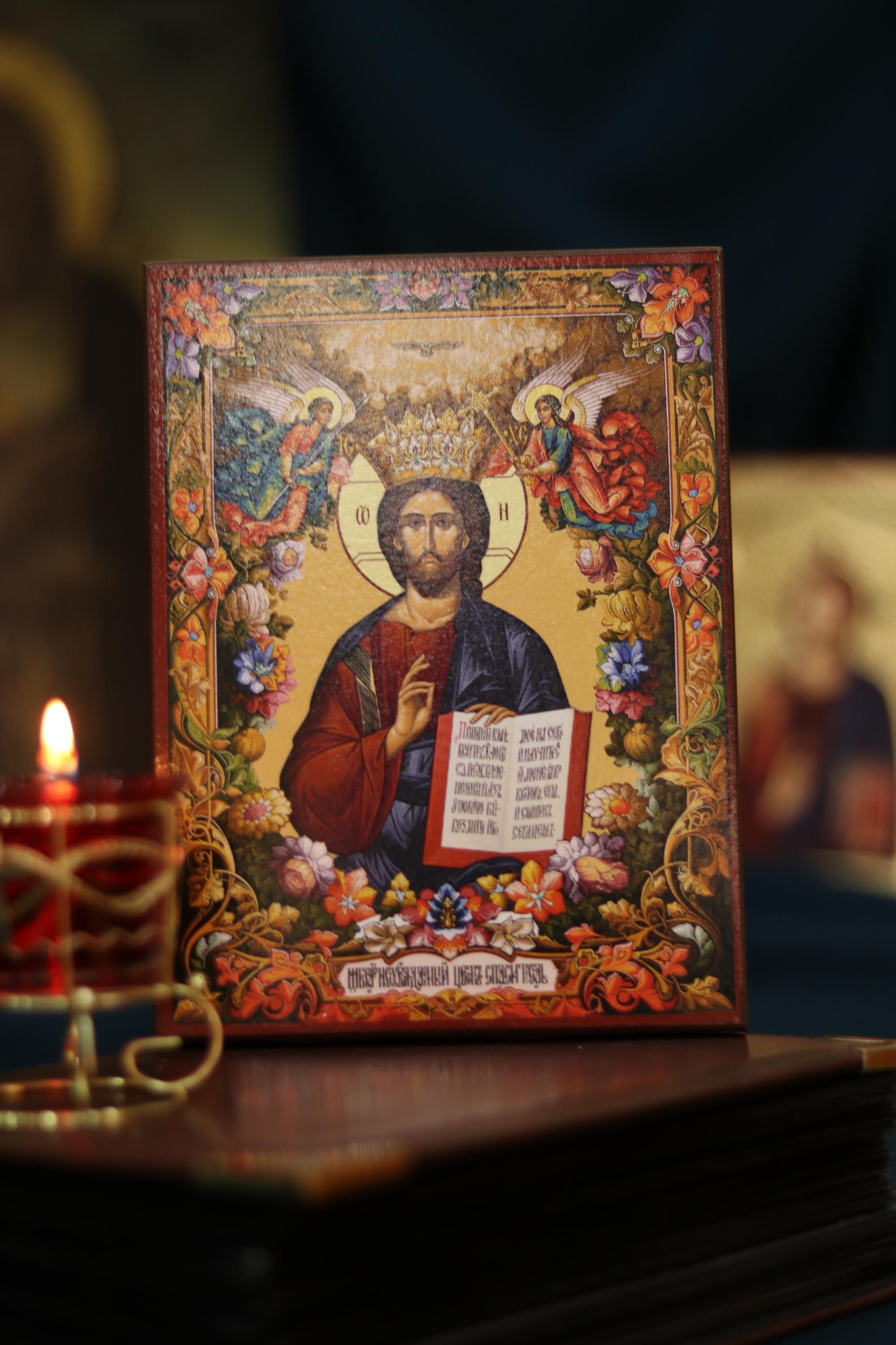 Jesus Christ Pantocrator Wooden Icon Orthodox Religious Art 7.9x5.9in