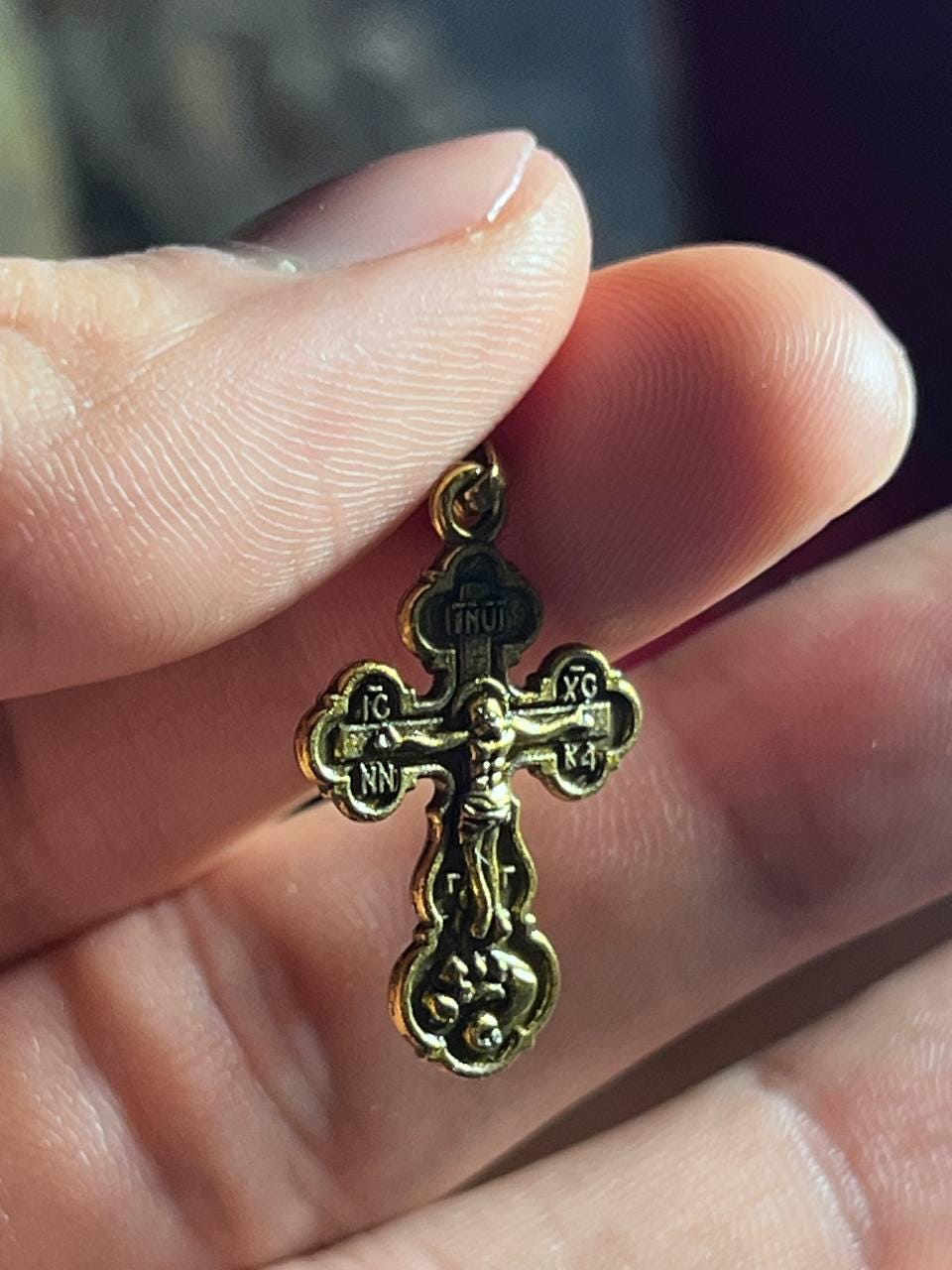 Orthodox Cross Necklace Men, Large Jesus cross pendant with Jesus Christ . Christian Cross Pendant. Crucifix necklace.