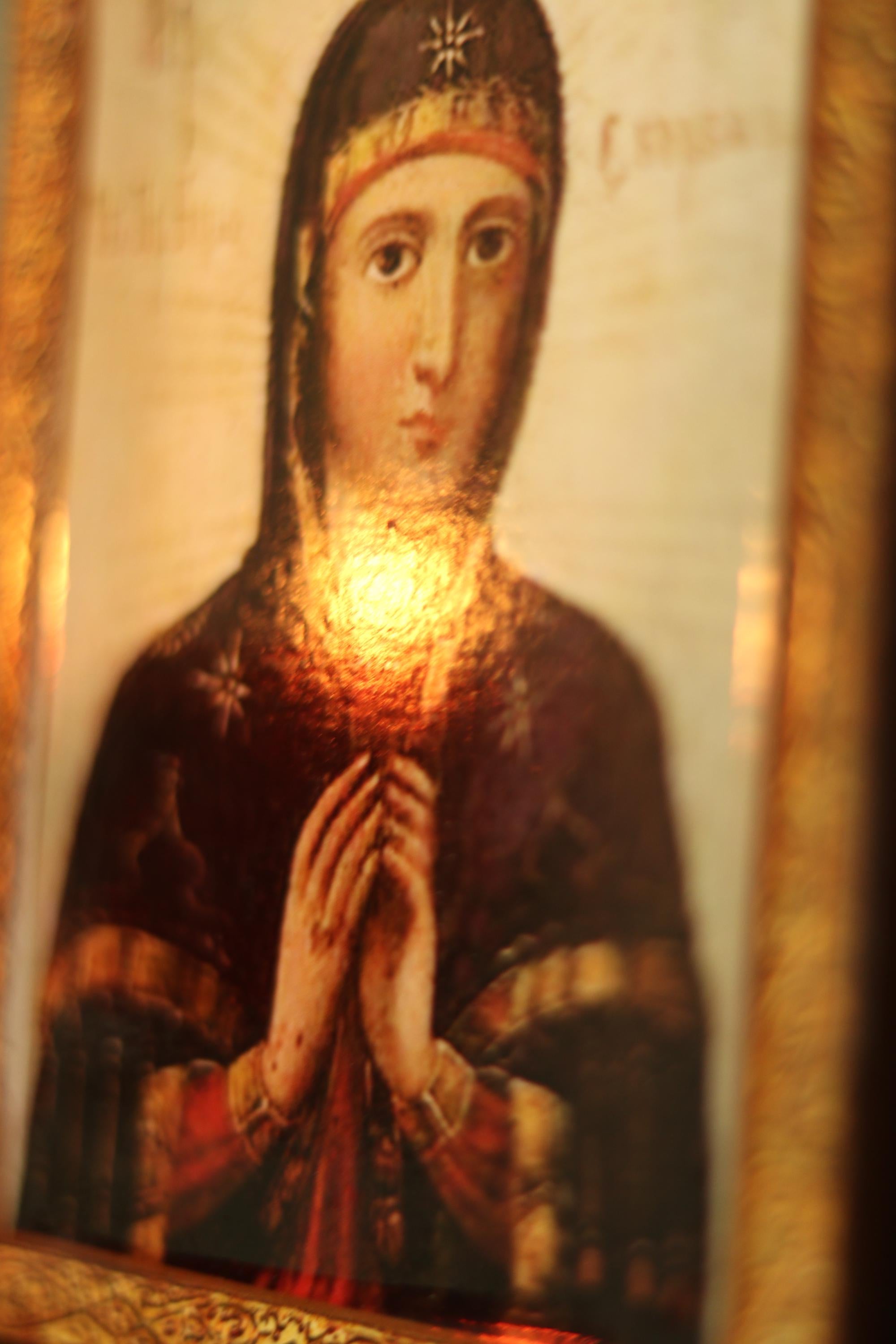 Wooden Orthodox Icon 6.3x4.7 in Our Lady of Sorrows, Virgin Mary, Mother of God