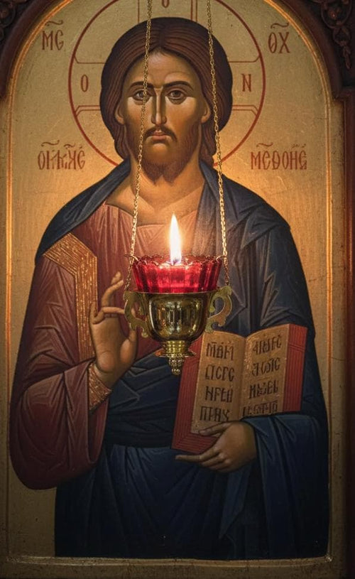 Brass Hanging Oil Lamp, Orthodox Lamp, Icon Lamp