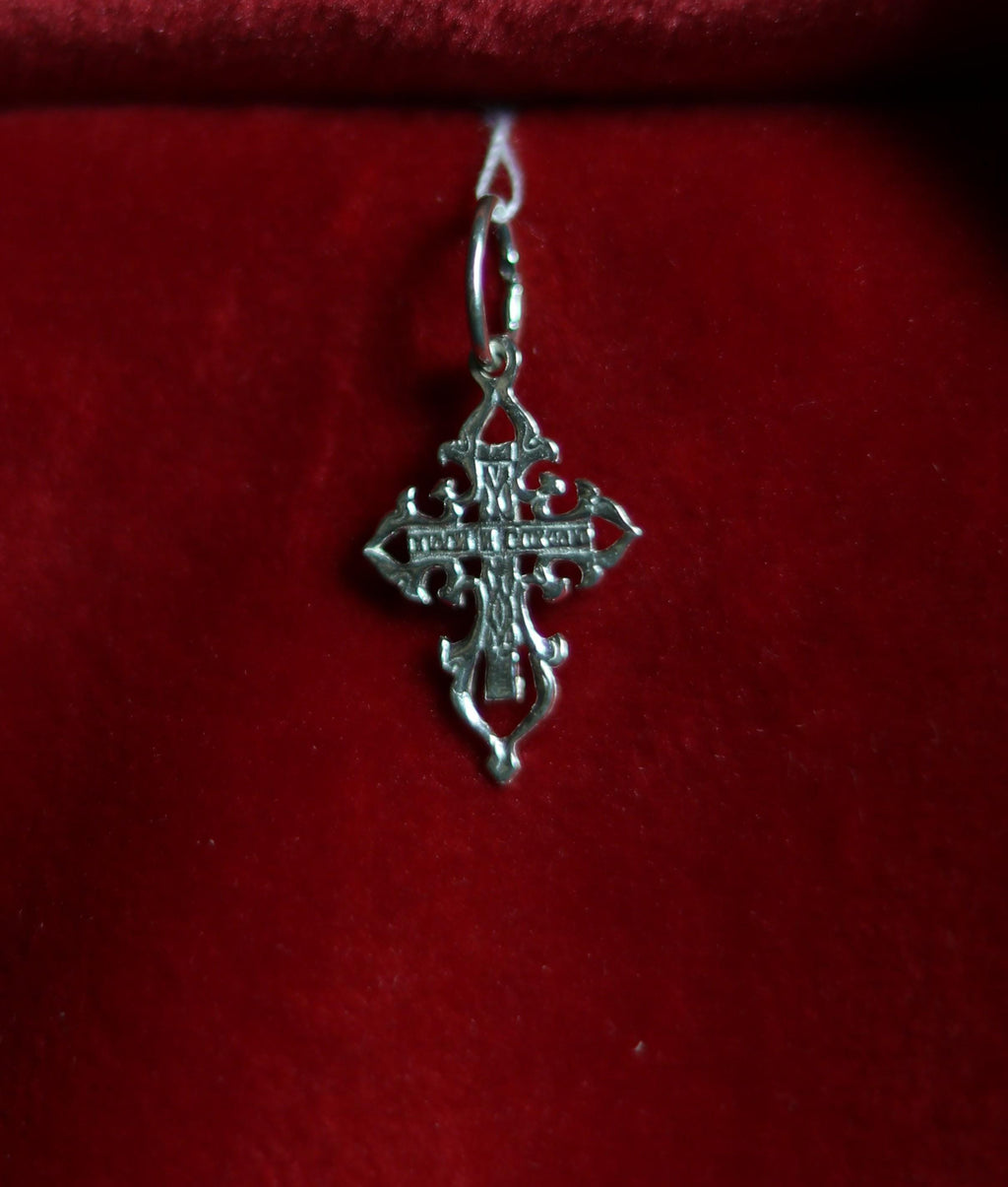 Orthodox Silver Cross Pendant – Sterling Silver 925 – 1.9×1.2 cm – 0.94 g – Eastern Christian Crucifix Charm, Orthodox cross, Crucifixion