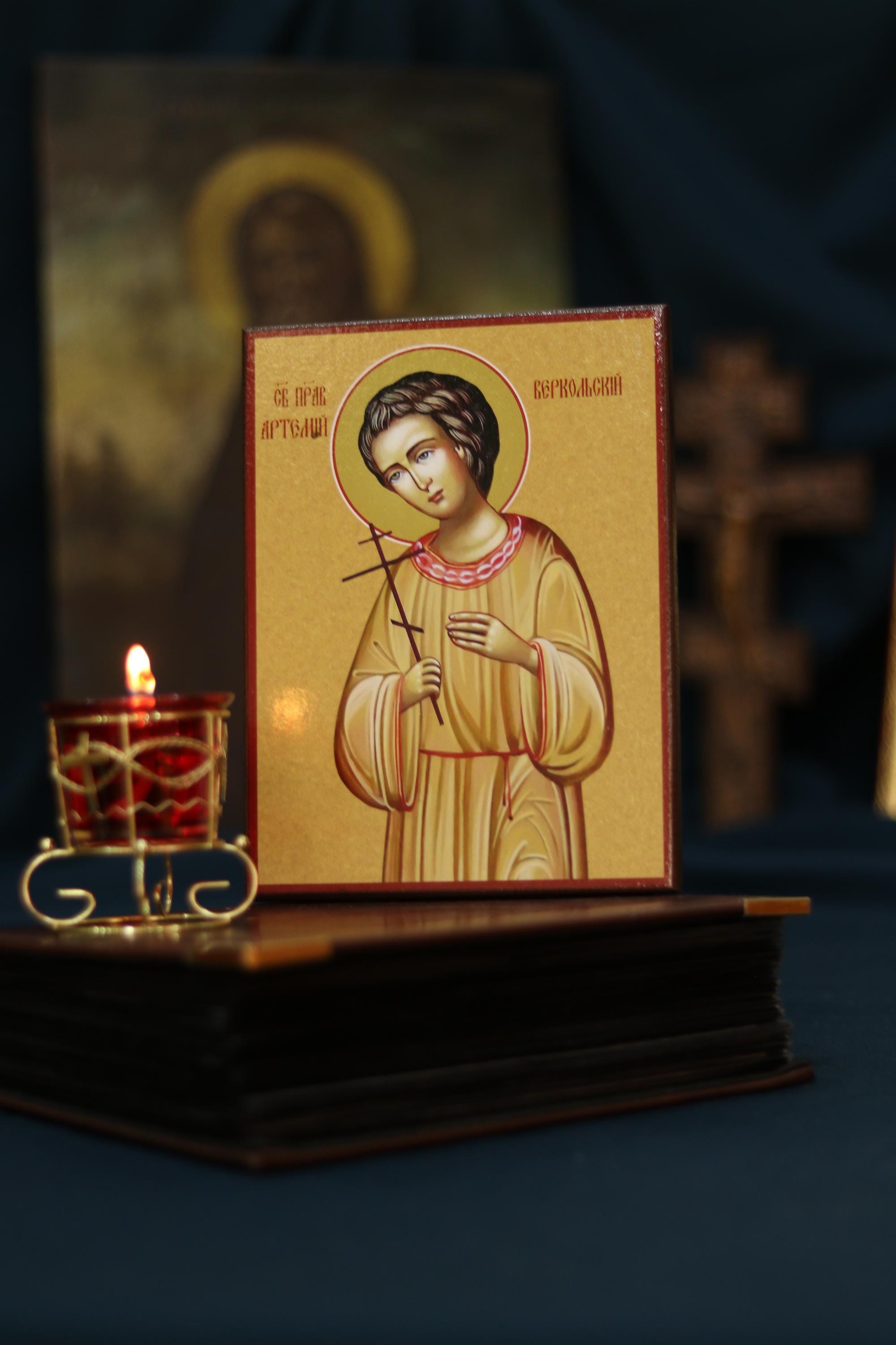 St Artemy Verkolsky Icon Wooden Icon Orthodox Icon, Christian Wall Art