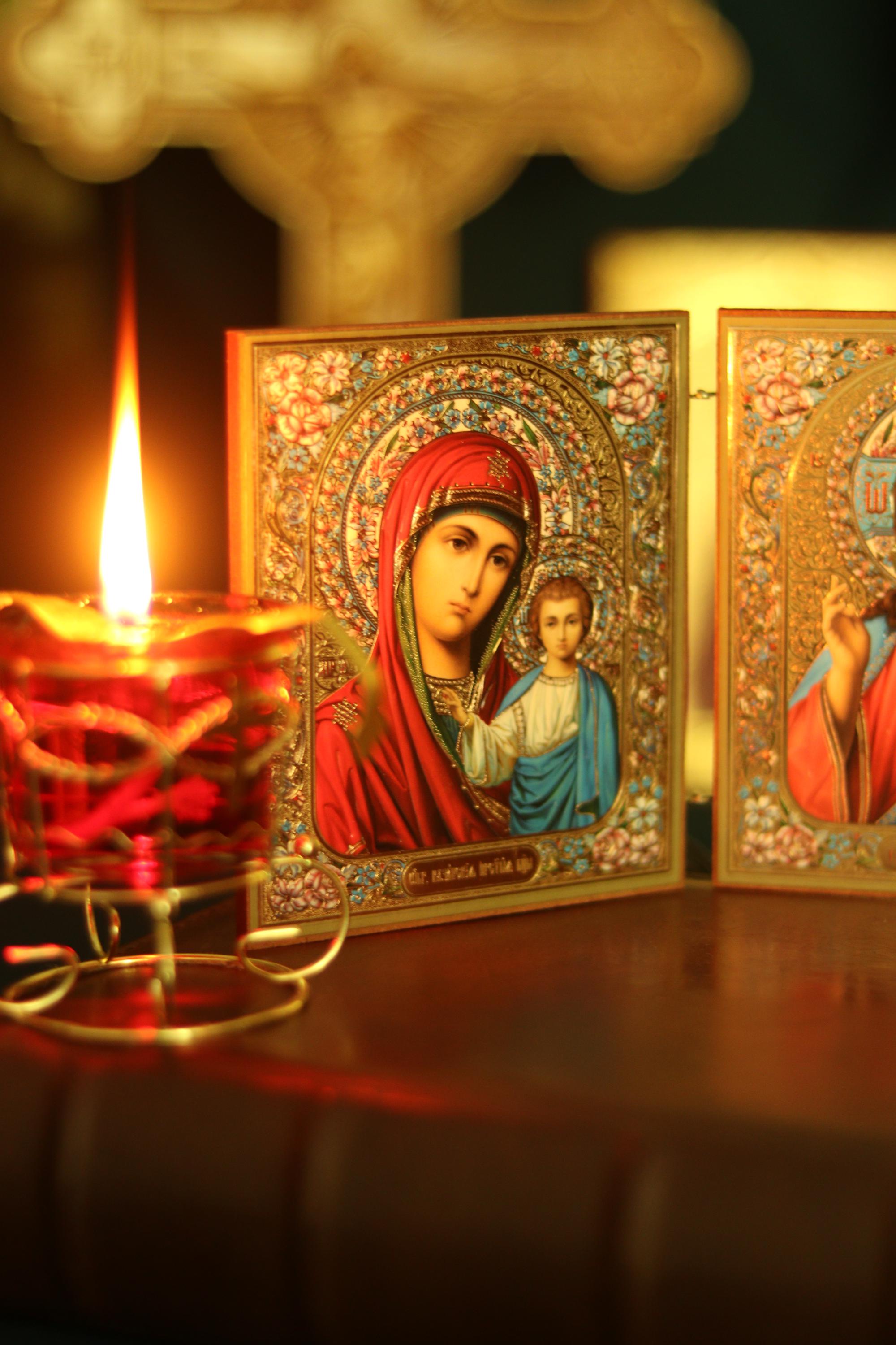 Kazan Mother of God and Savior Diptych Icon Orthodox Folding Icon 4.7in