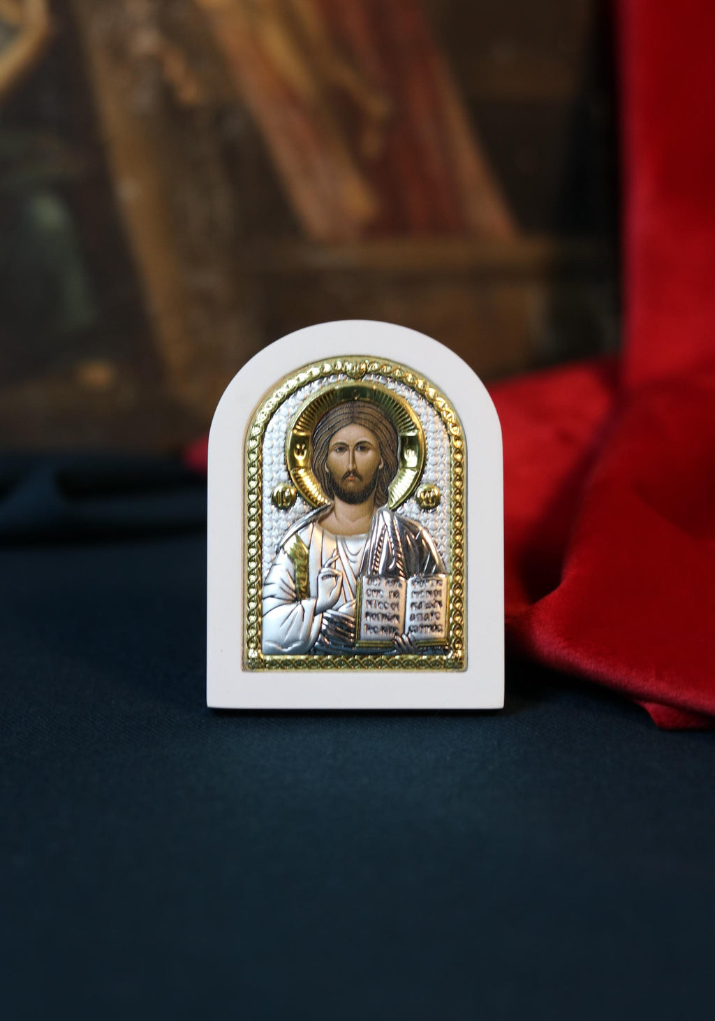 Orthodox icon of Jesus Christ, silver icon, Orthodox silver icon, Orthodox icon, Religious icon, Christian icon, Greek icon