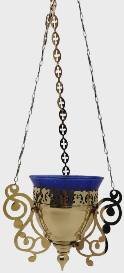 Hanging Oil Lamp, Orthodox Lampada, Church Prayer Corner Light