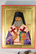 Icon of Saint Luke, icon of an Orthodox saint, icon on gold, canonical icon, icon with yolk tempera, Orthodox icon