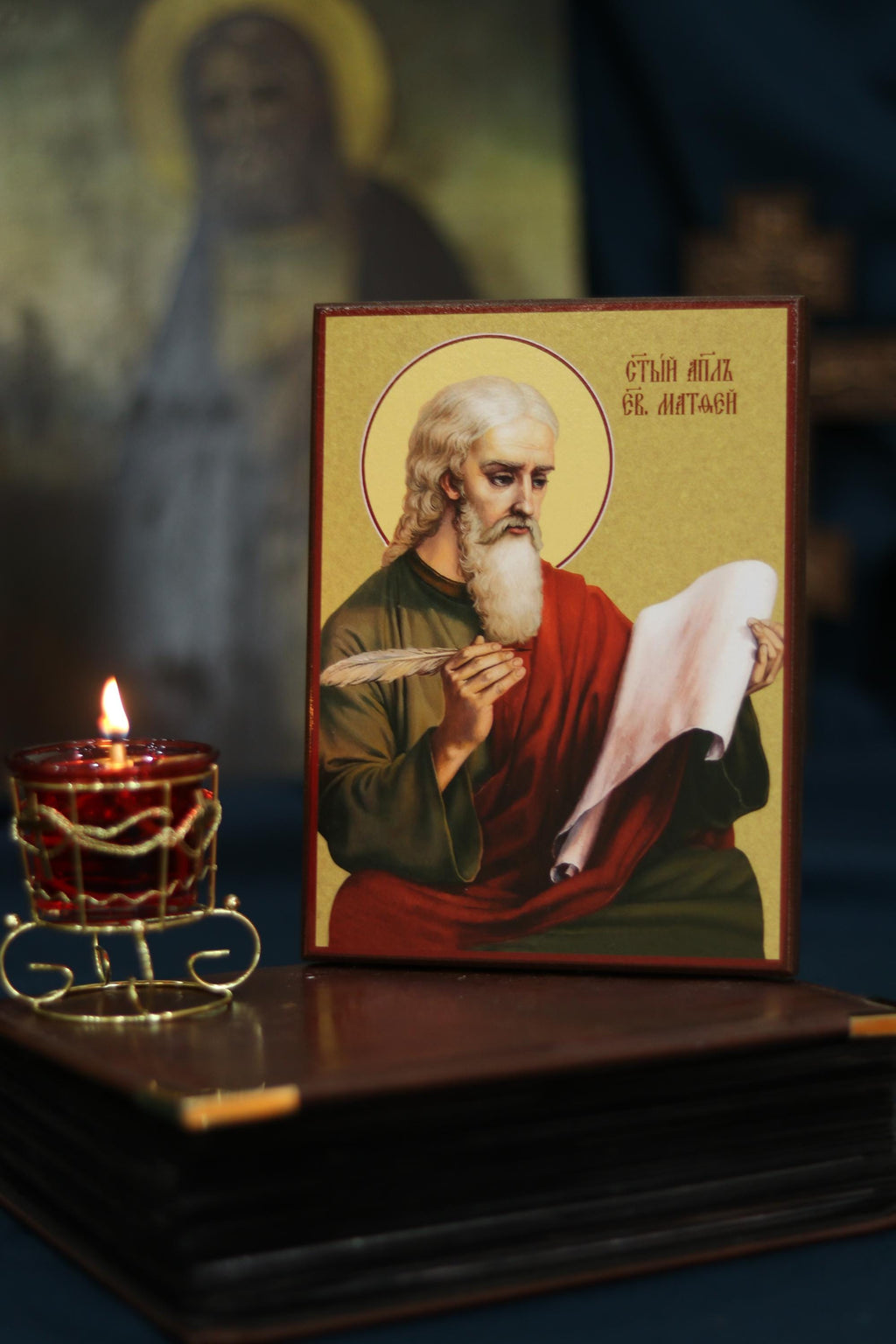 Saint Matthew Icon, Orthodox Christian Wall Icon Wooden Icon, Apostle Matthew