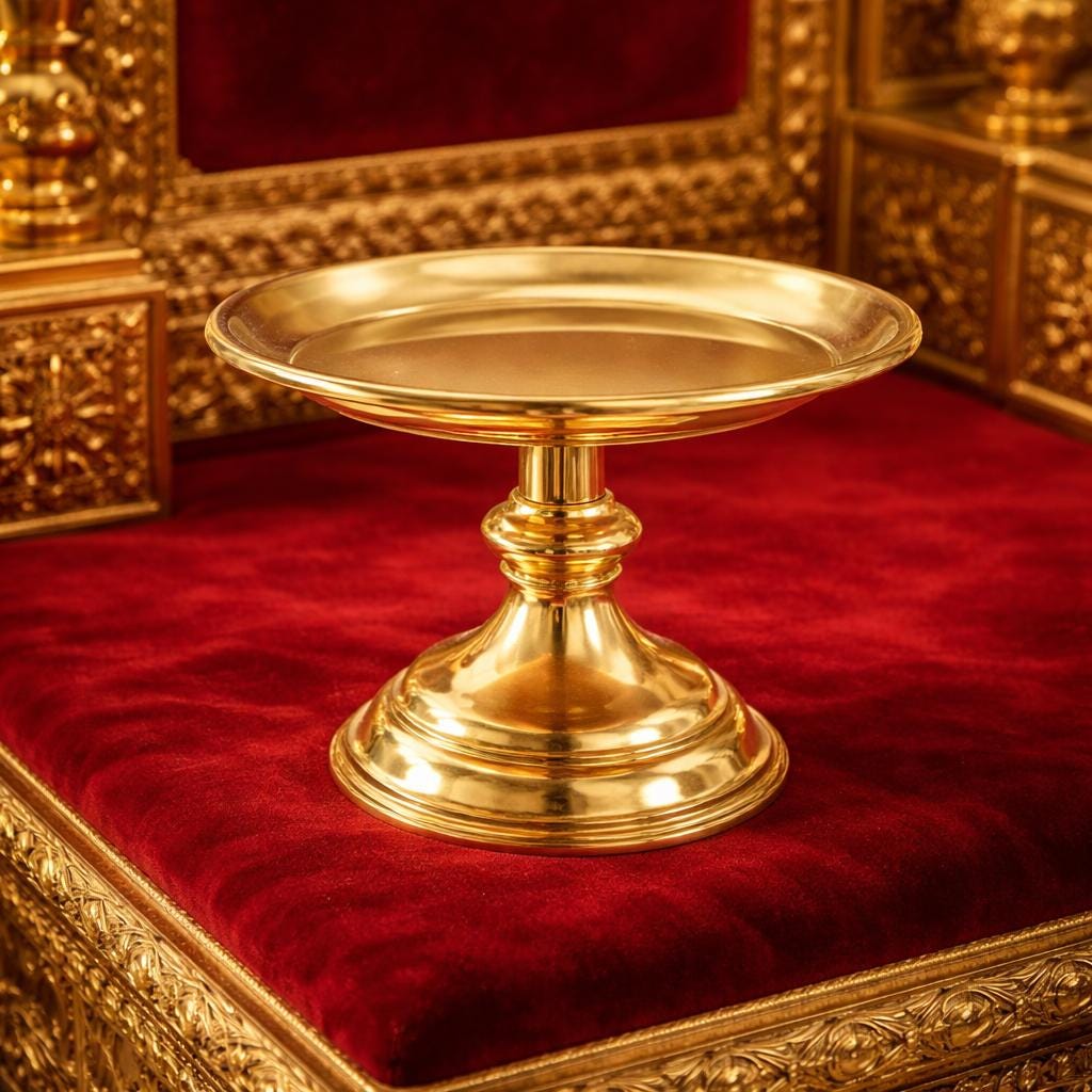 Orthodox Brass Diskos Paten 5.9 in Church Plate Lacquered