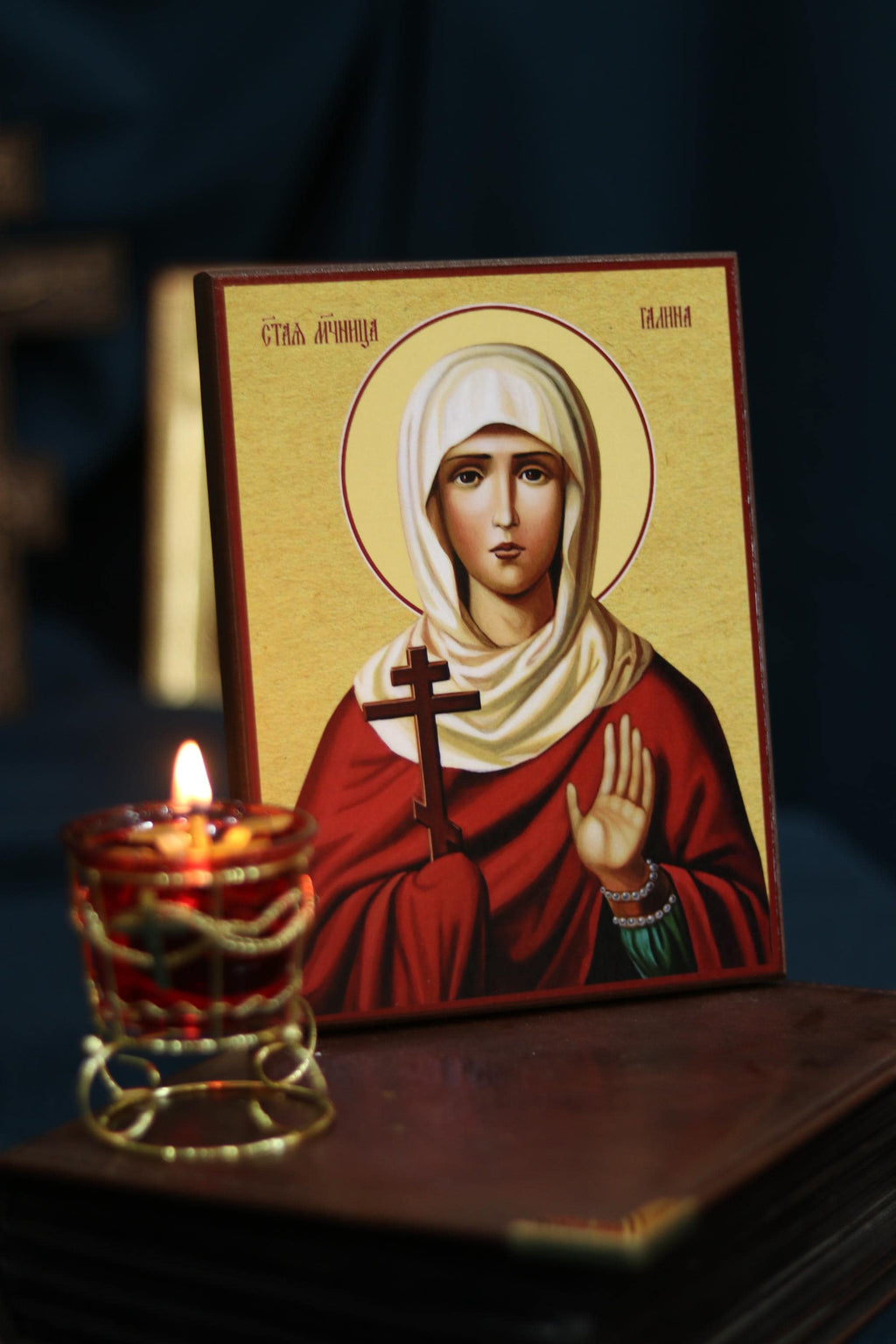 Saint Galina Orthodox Icon Wooden Icon Christian Wall Art Byzantine Icon