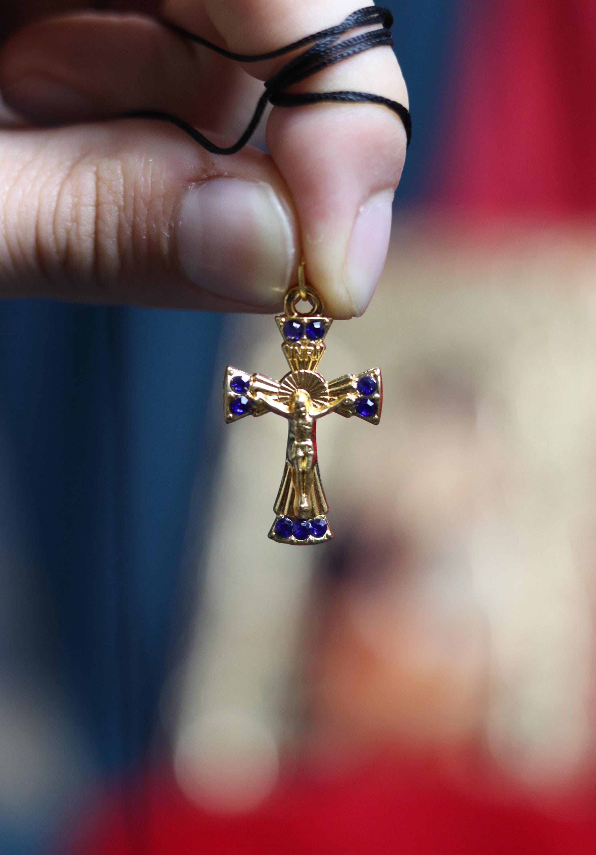 Orthodox Cross Necklace, Large Jesus cross pendant with Jesus Christ, Christian Cross Pendant, Crucifix necklace, Orthodox pendant