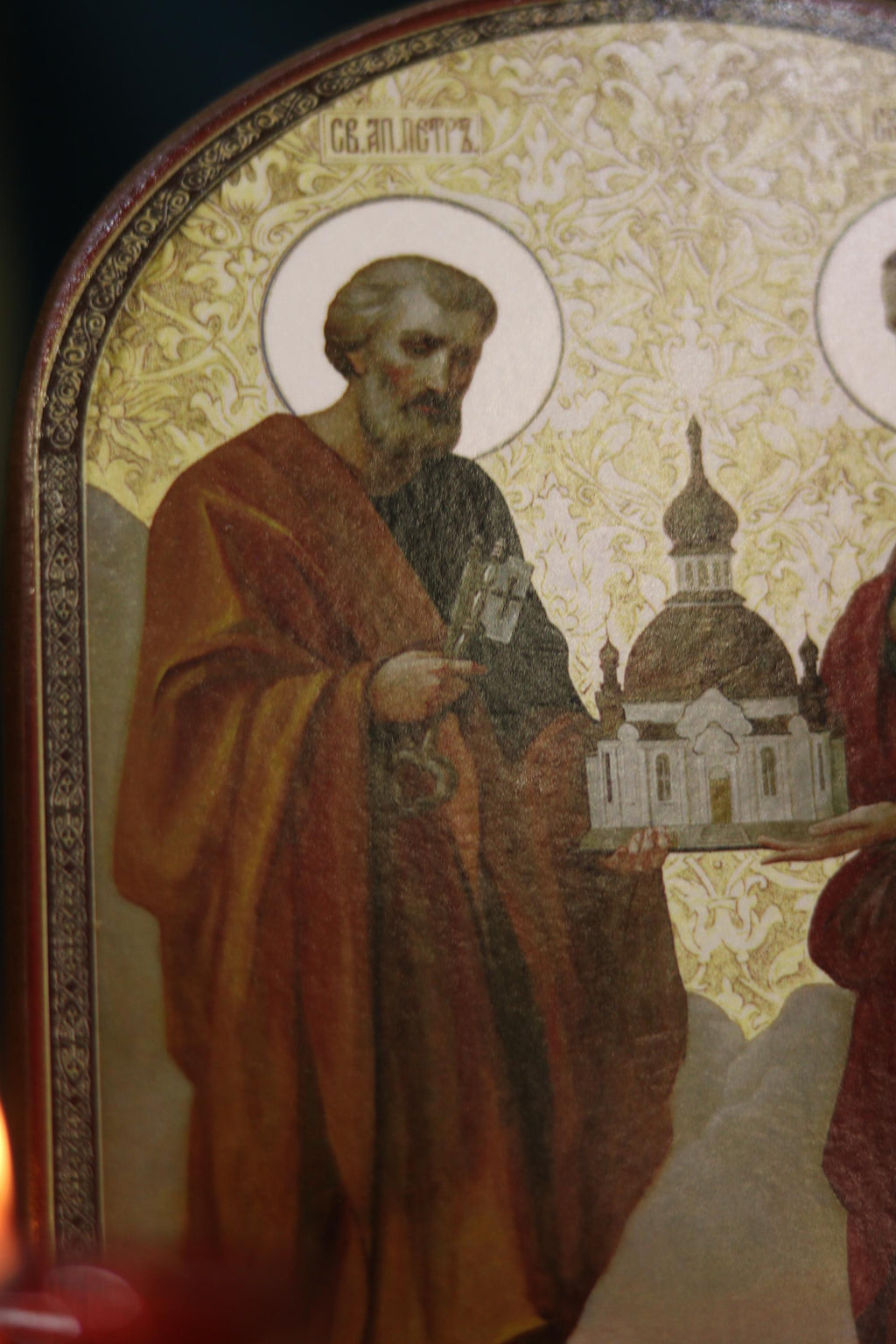 Sts. Peter and Paul Wooden Icon Orthodox Religious Plaque 6.3x4.3in