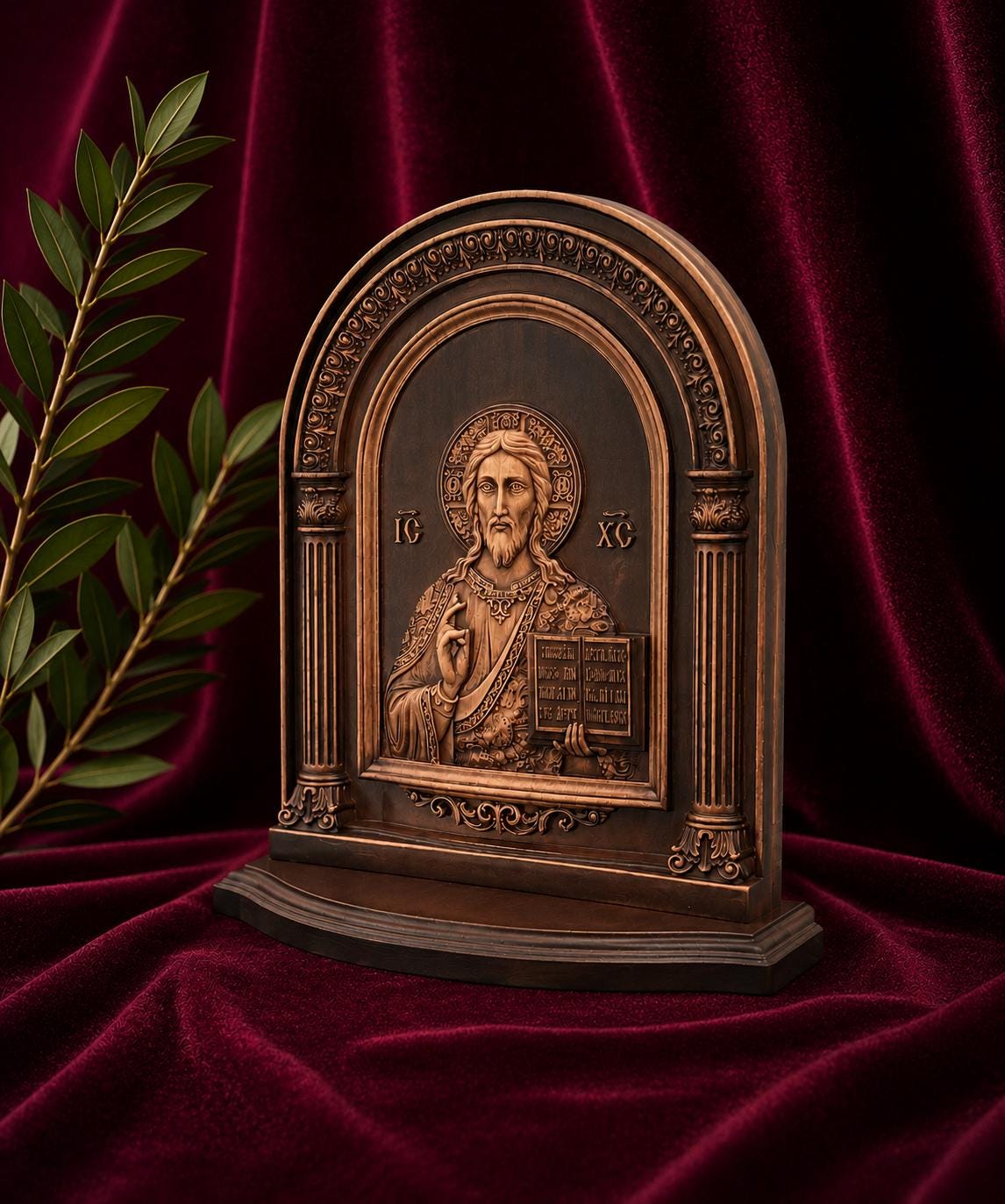 Jesus Savior Arch Icon Wooden Orthodox Icon 11.8x9.8in