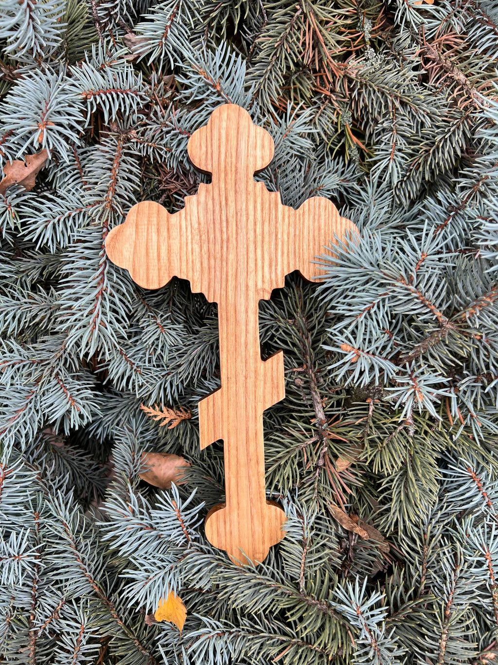 Orthodox Wooden Crucifix, Handcrafted Beech Wood Cross