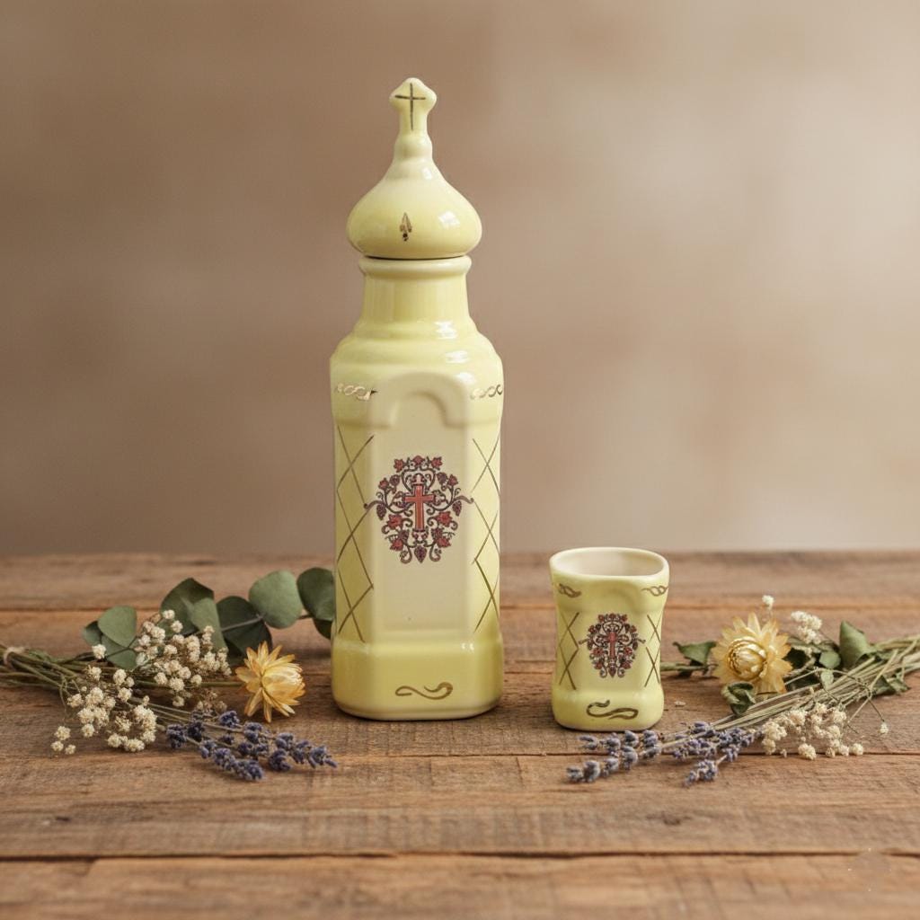 Ceramic Holy Water Bottle 9.84in, Orthodox Holy Water Bottle, Christian Bottle, Church Supply, Religious Decor, Prayer Corner