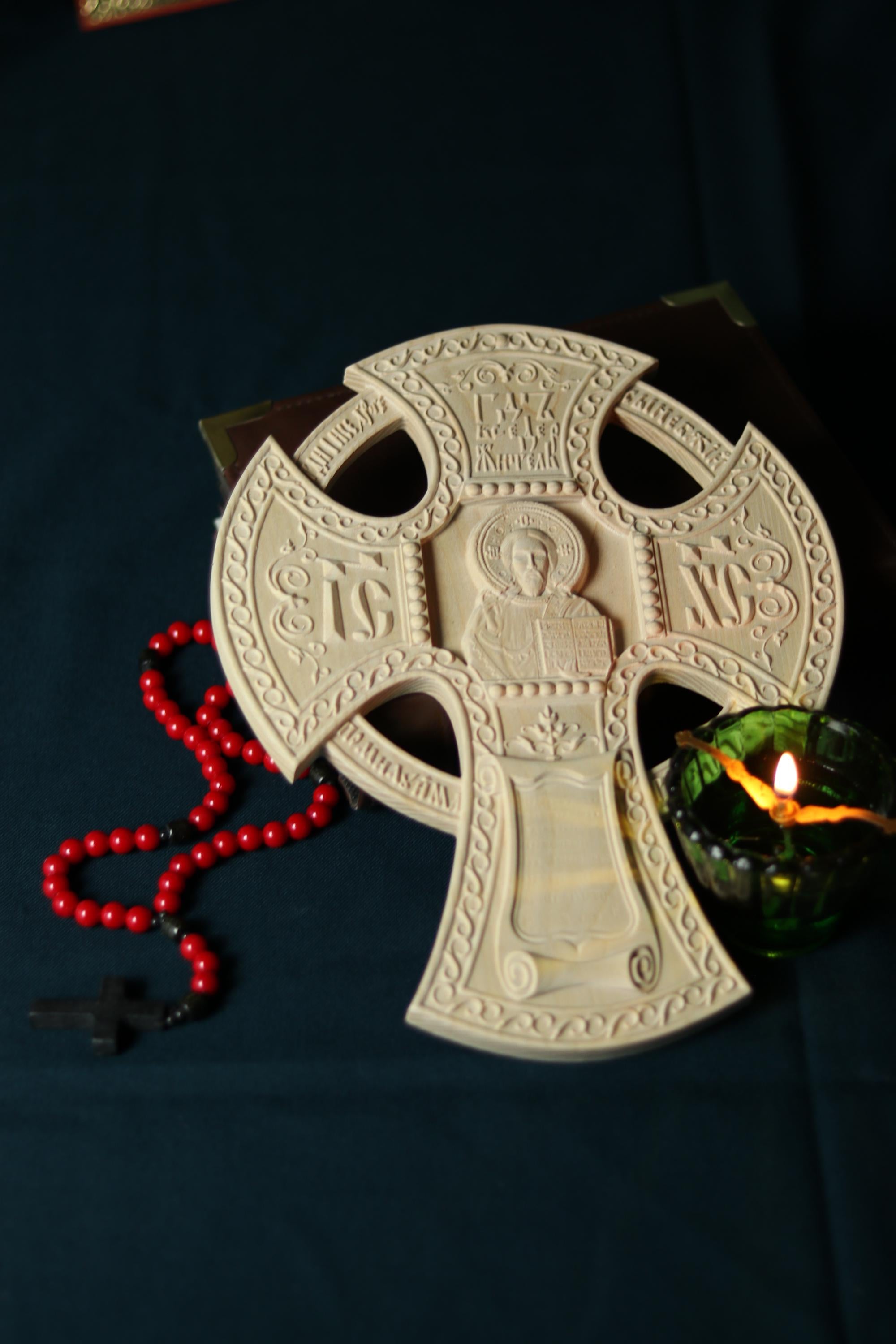 Wooden Beech Cross 12 Inch, Church Cross, Cross of Lord Jesus Christ, Christian Cross, Orthodox Cross