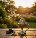 Orthodox Prayer Set: 5.5 in × 3.1 inch gold metal censer, 50 grams of incense, 6 charcoal tablets.