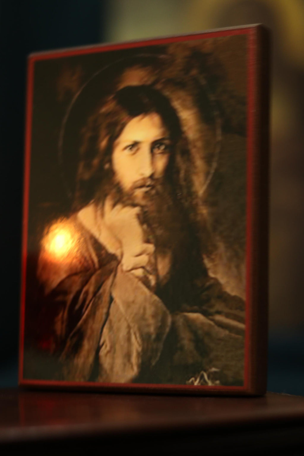 Wooden Icon Orthodox Icon Jesus Christ Savior, Traditional Christian Prayer