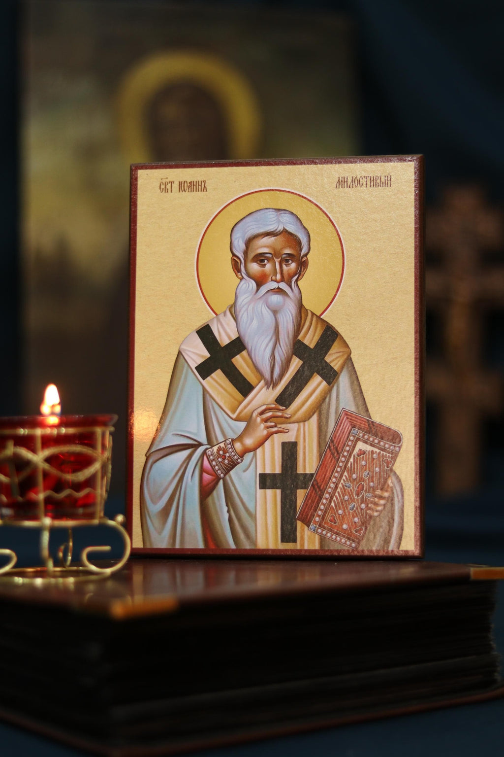 Saint John the Merciful Orthodox Wooden Icon Christian Prayer