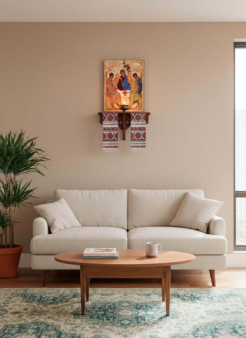 Trinity Icon Handmade (Famous Rublev Trinity) – Orthodox Christian Wall Art