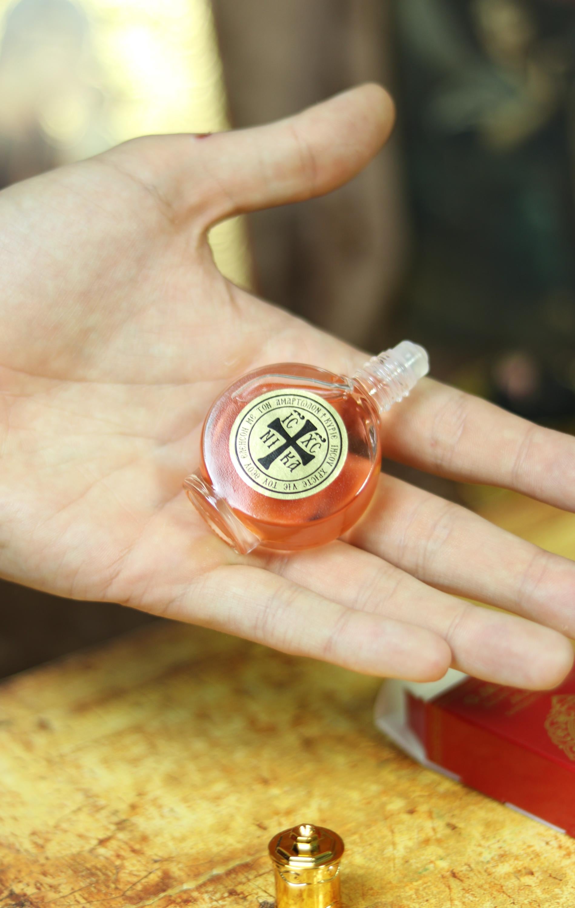 Orthodox Anointing Oil Roller Bottle, Holy Oil from Jerusalem, Prayer Oil with Cross, Christian Religious Gift, Healing Fragrance, Myrrh oil