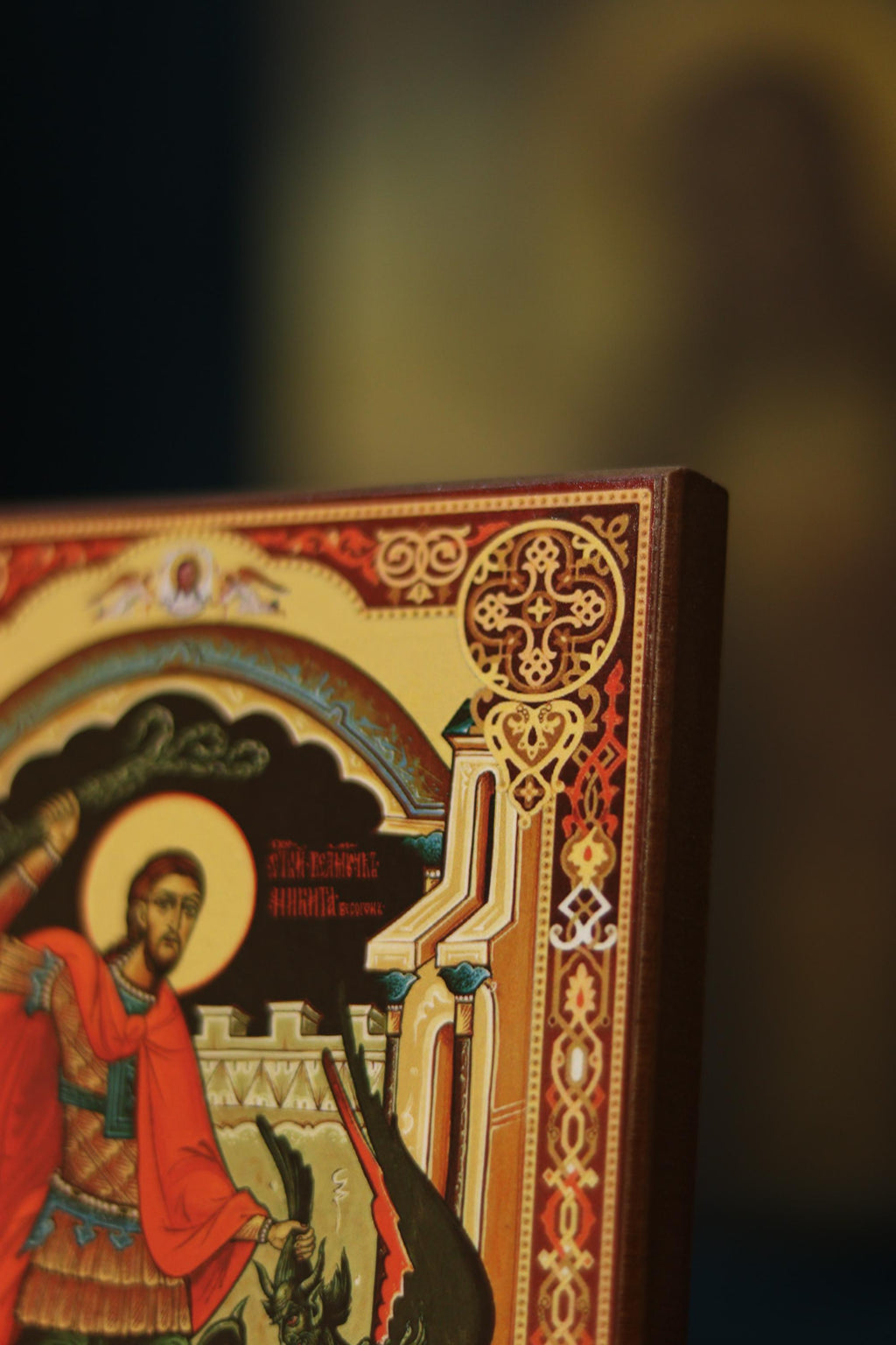 St George Icon Wooden Icon 200g, Orthodox Religious Decor