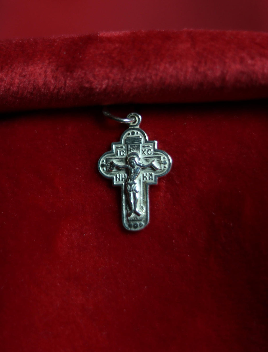 Sterling Silver Orthodox Cross Pendant 1.9 cm, 1.2 g Detailed Eastern Crucifix, Christian Gift, Orthodox necklace, Orthodox pendant