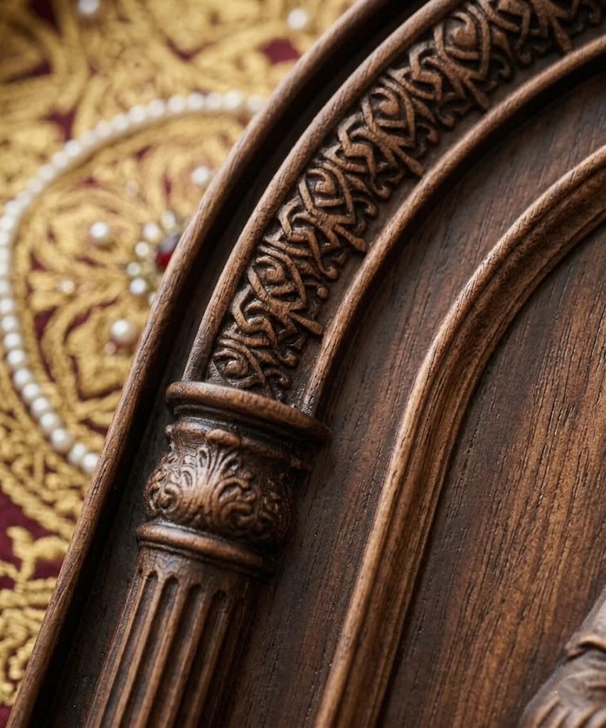 Pochaiv Mother of God Icon Wooden Orthodox Arch Icon 11.8x9.8in