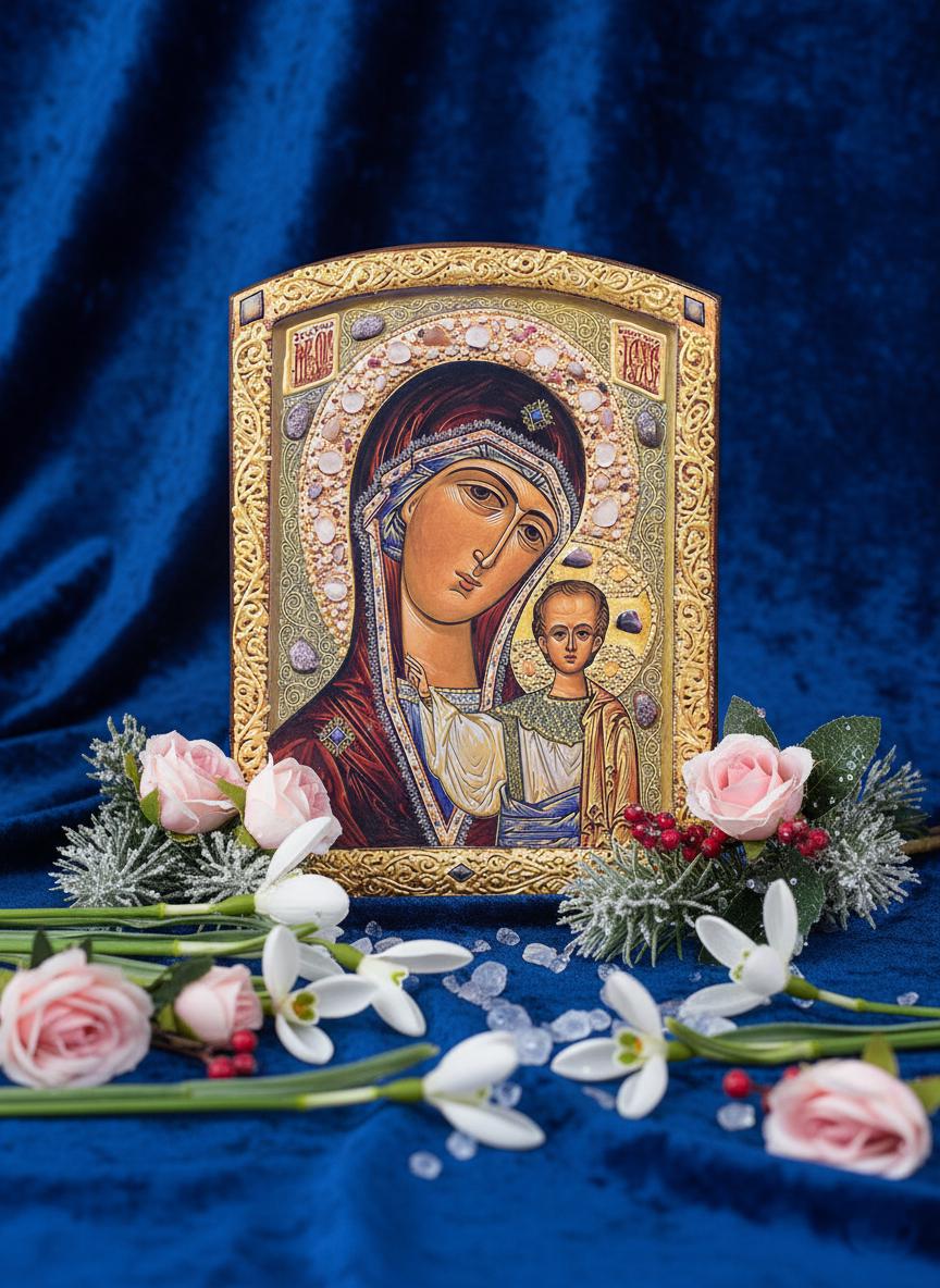 Orthodox Wedding Icon Set (different sizes): Mother of God & Christ Icons.