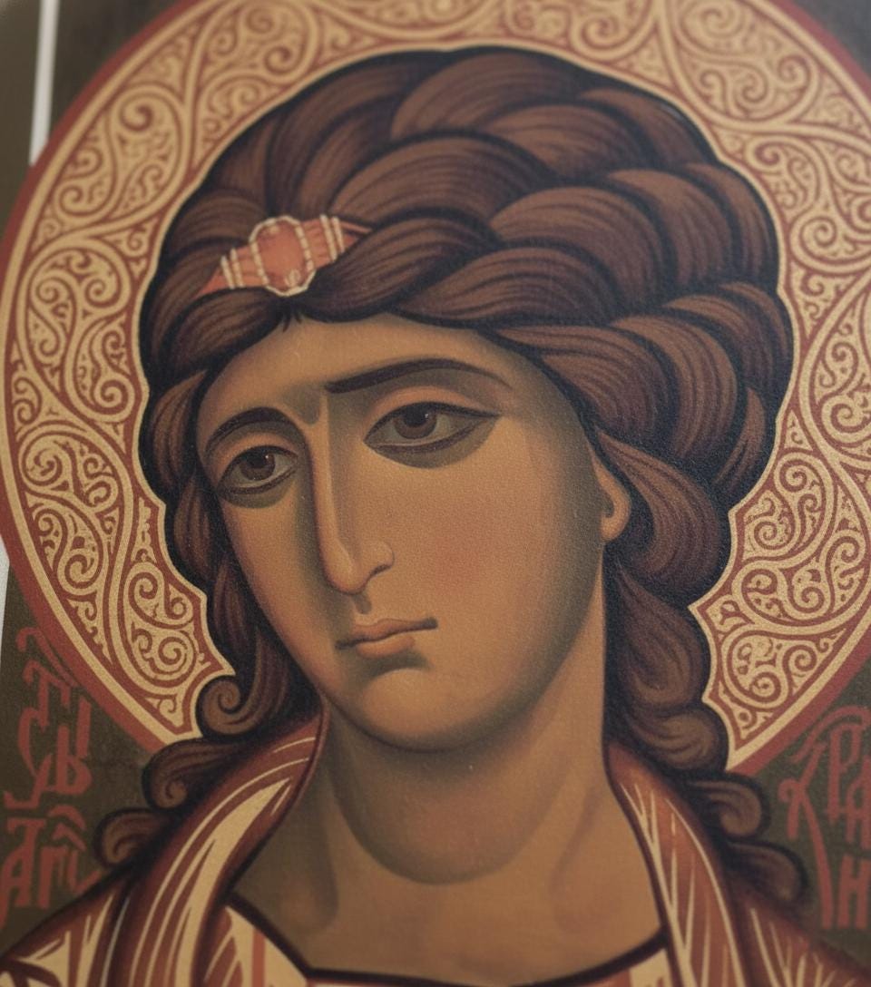 Wooden Icon 6.3×4.7 inch, Archangel Gabriel Icon, Orthodox Icon