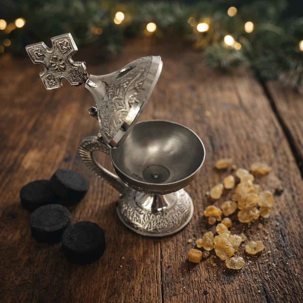 4.1 Inch Orthodox Incense Burner Silver Tone, Metal Censer, Christian Thurible
