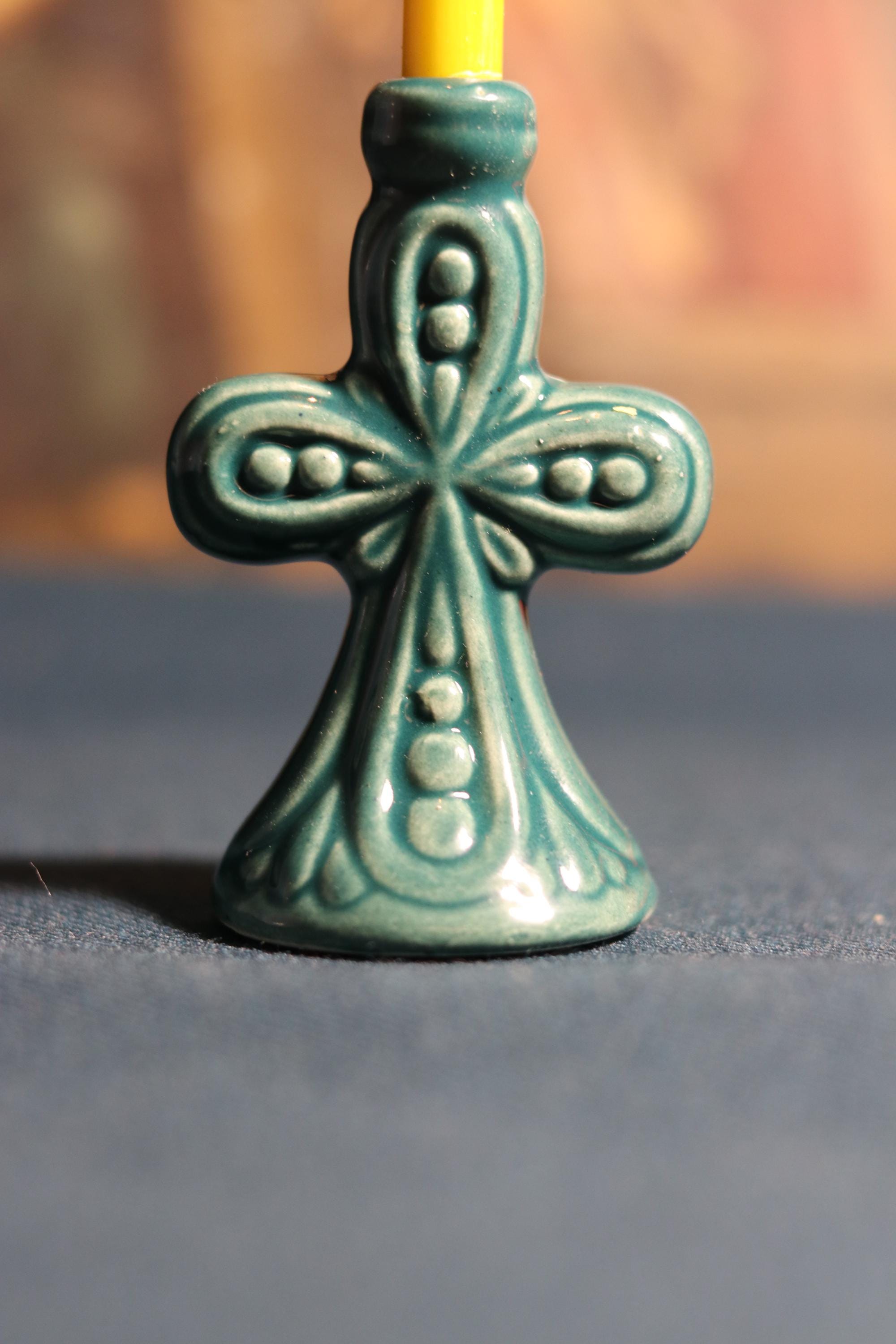 Orthodox candlestick, Ceramic candlestick, Orthodox icon, Orthodox cross, Small candlestick, Retro candlestick, Gift candlestick.