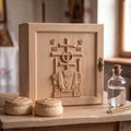 13.8 Inch Wooden Prosphora Box, Church Box, Orthodox Box, Antidoron Box, Artos Box, Holy Water Box, Religious Storage, Church Decor
