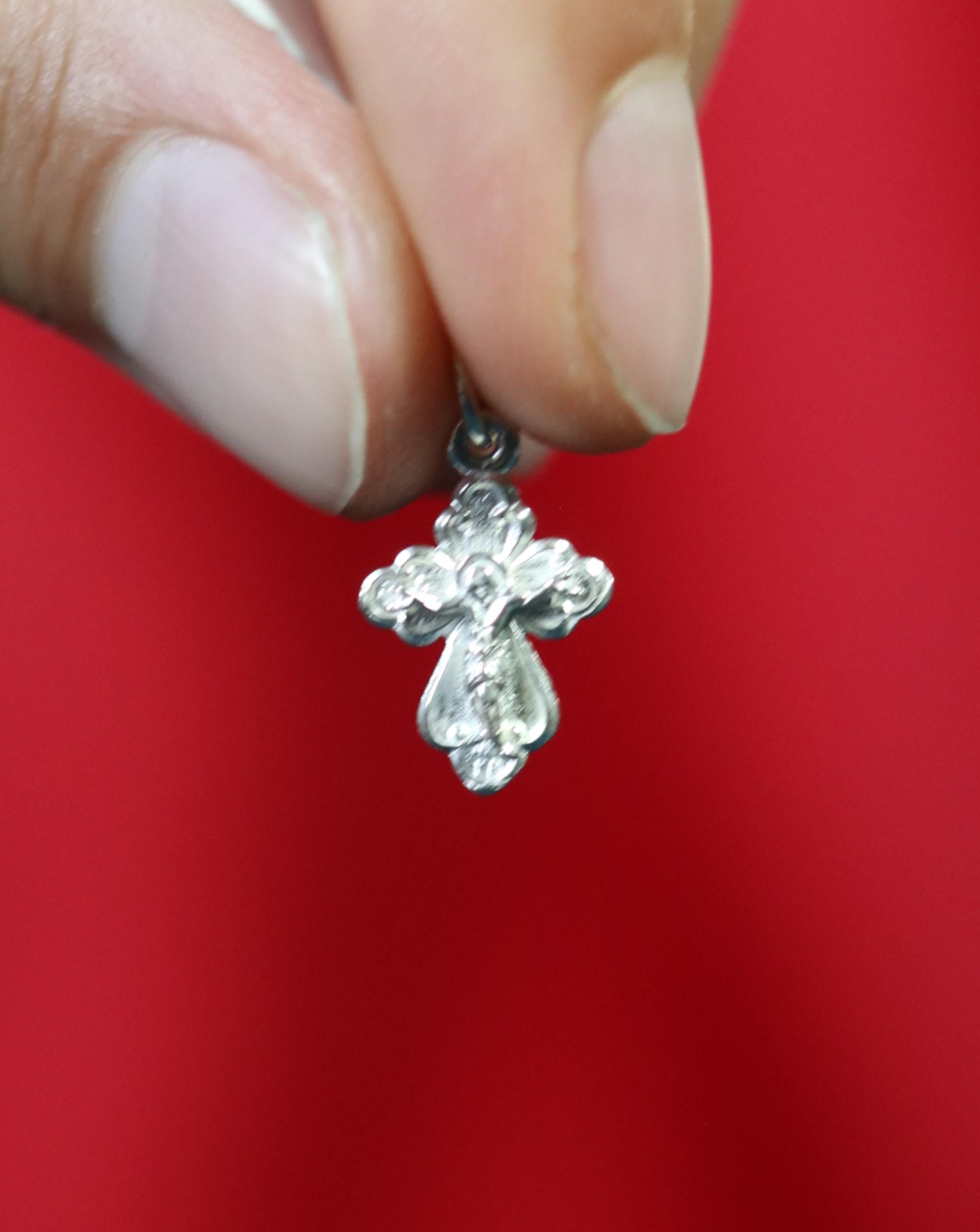 Sterling Silver Orthodox Cross Pendant 0.73g – 1.5 cm Small Christian Crucifix Charm – Baptism Gift – Jesus Cross, Orthodox necklace