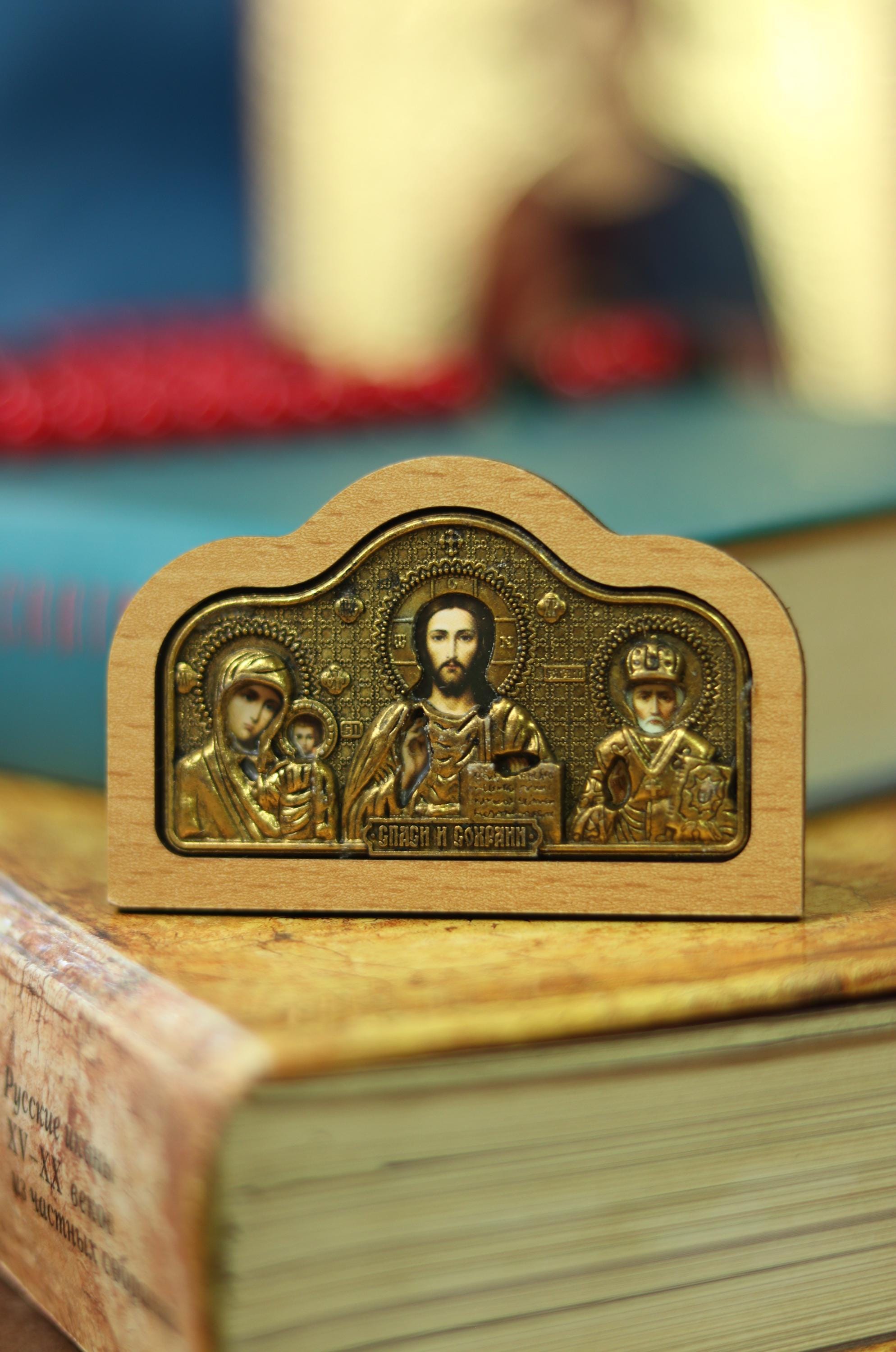 Wooden Car Icon 2x3 in, 30 g, Greek Orthodox, Blessed Icon, Orthodox Diptych, Travel Icon, Handmade Icon, Religious Gift, Pastor Gift