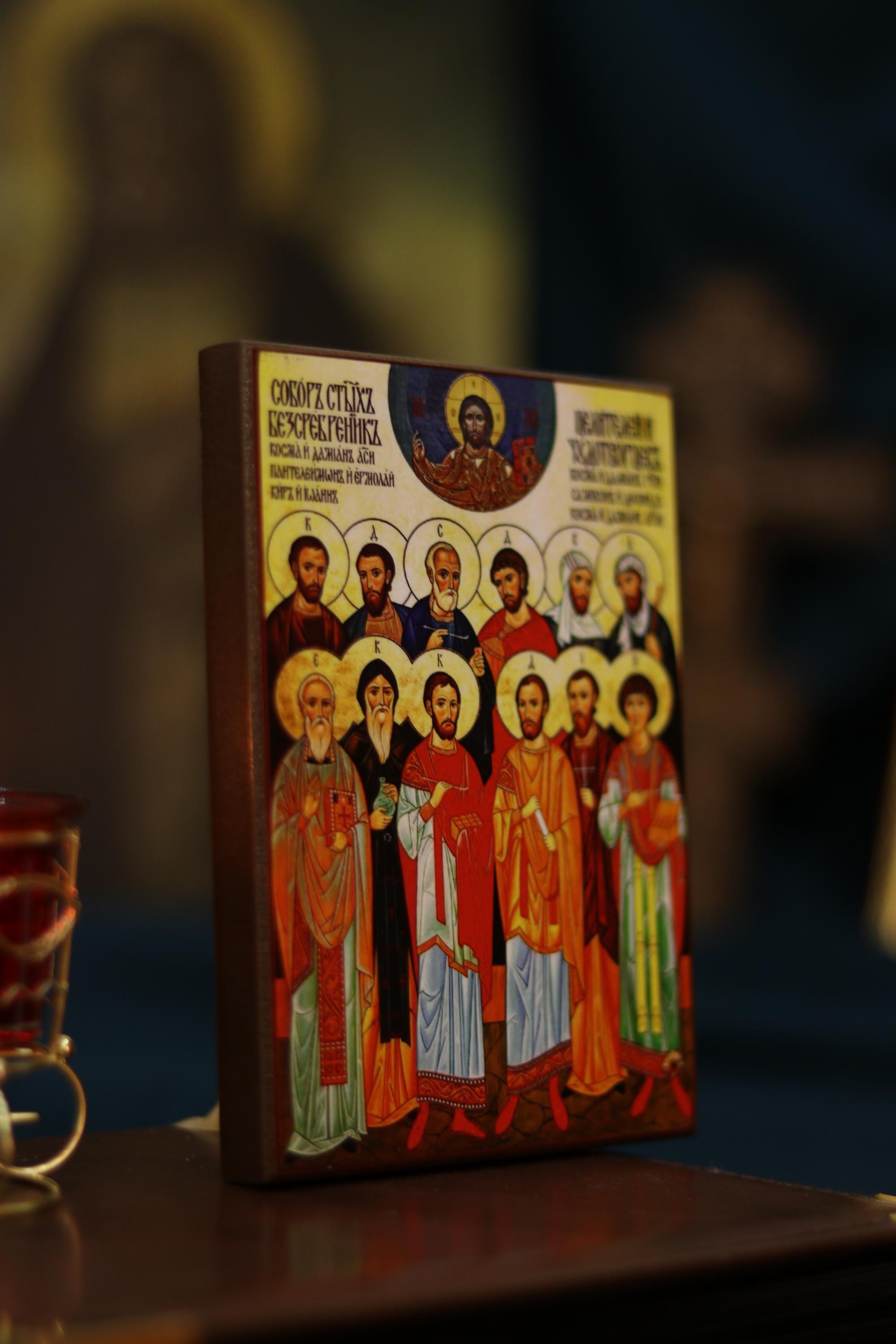 12 Holy Healers Icon Wooden Icon Orthodox Icon Religious Art