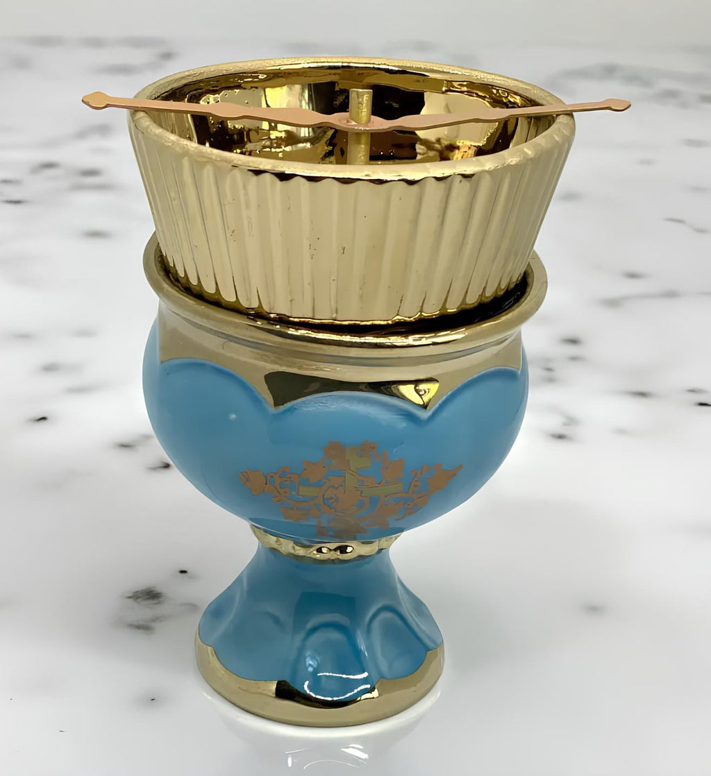 Ceramic Table Oil Lamp 4.7in, Icon Lamp, Vintage Oil Candle, Retro Oil Lamp, Glass Oil Lamp, Orthodox Lamp, Prayer Lamp, Religious Gift