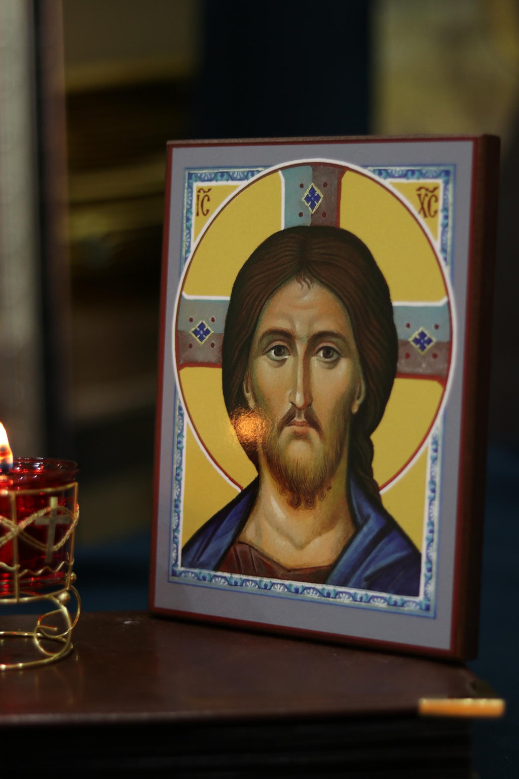Jesus Christ Pantocrator Icon Wooden Orthodox 7.9x5.9in