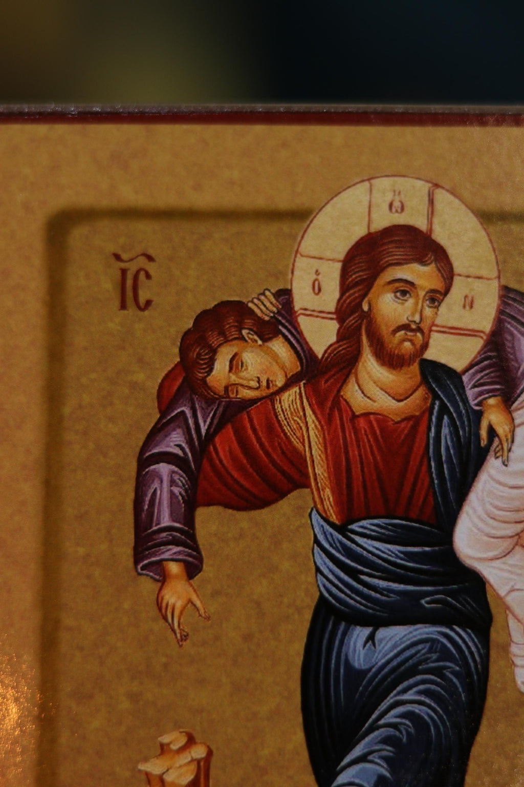 Jesus Christ Bear One Another Icon Wooden Orthodox 6.3x4.7in