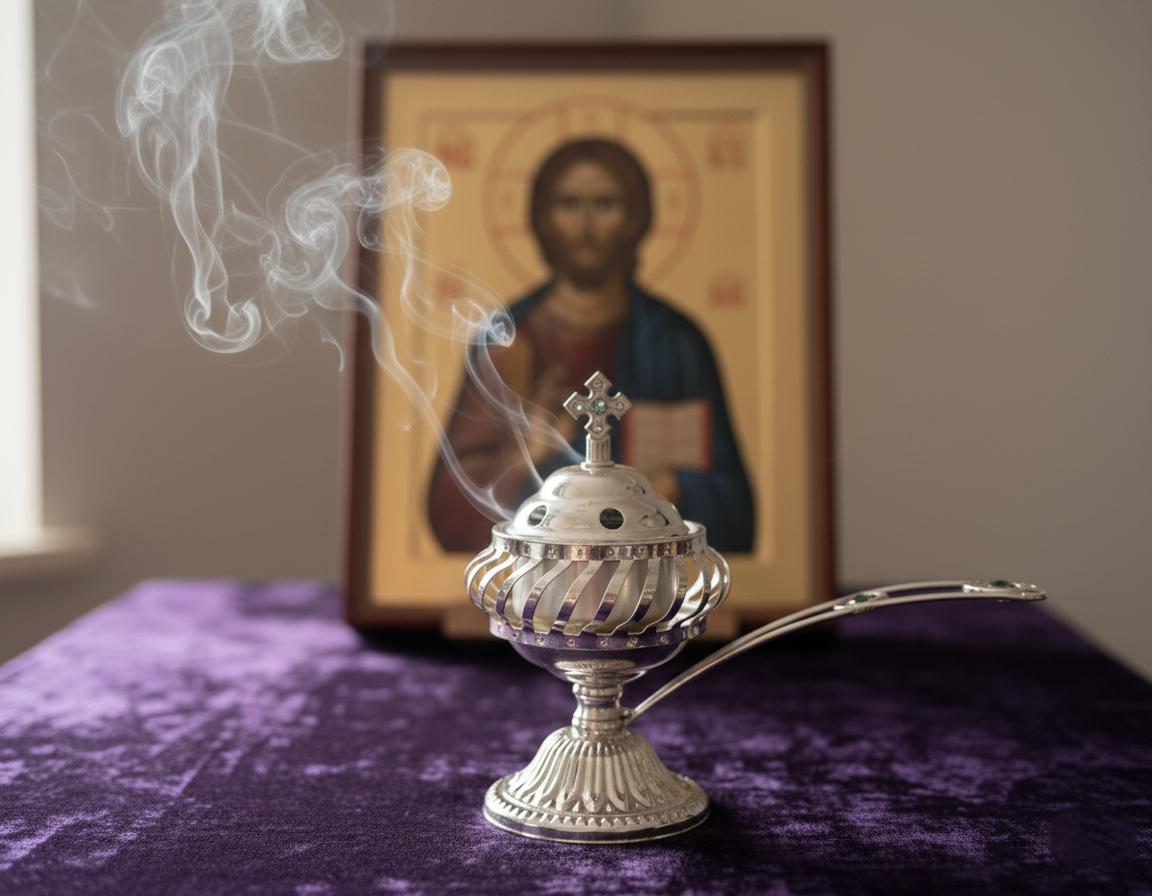 Orthodox Incense Burner Set, Silver Metal Censer 7.4x5.5in, Greek Frankincense, Charcoal Tablets, Christian Prayer Kit, Religious Gift