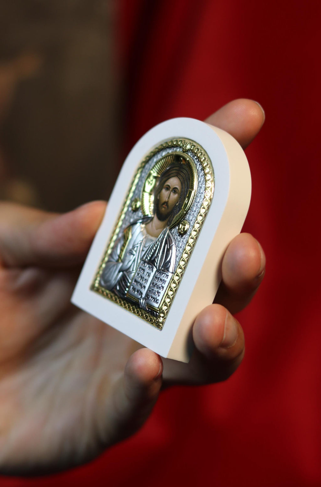 Orthodox icon of Jesus Christ, silver icon, Orthodox silver icon, Orthodox icon, Religious icon, Christian icon, Greek icon