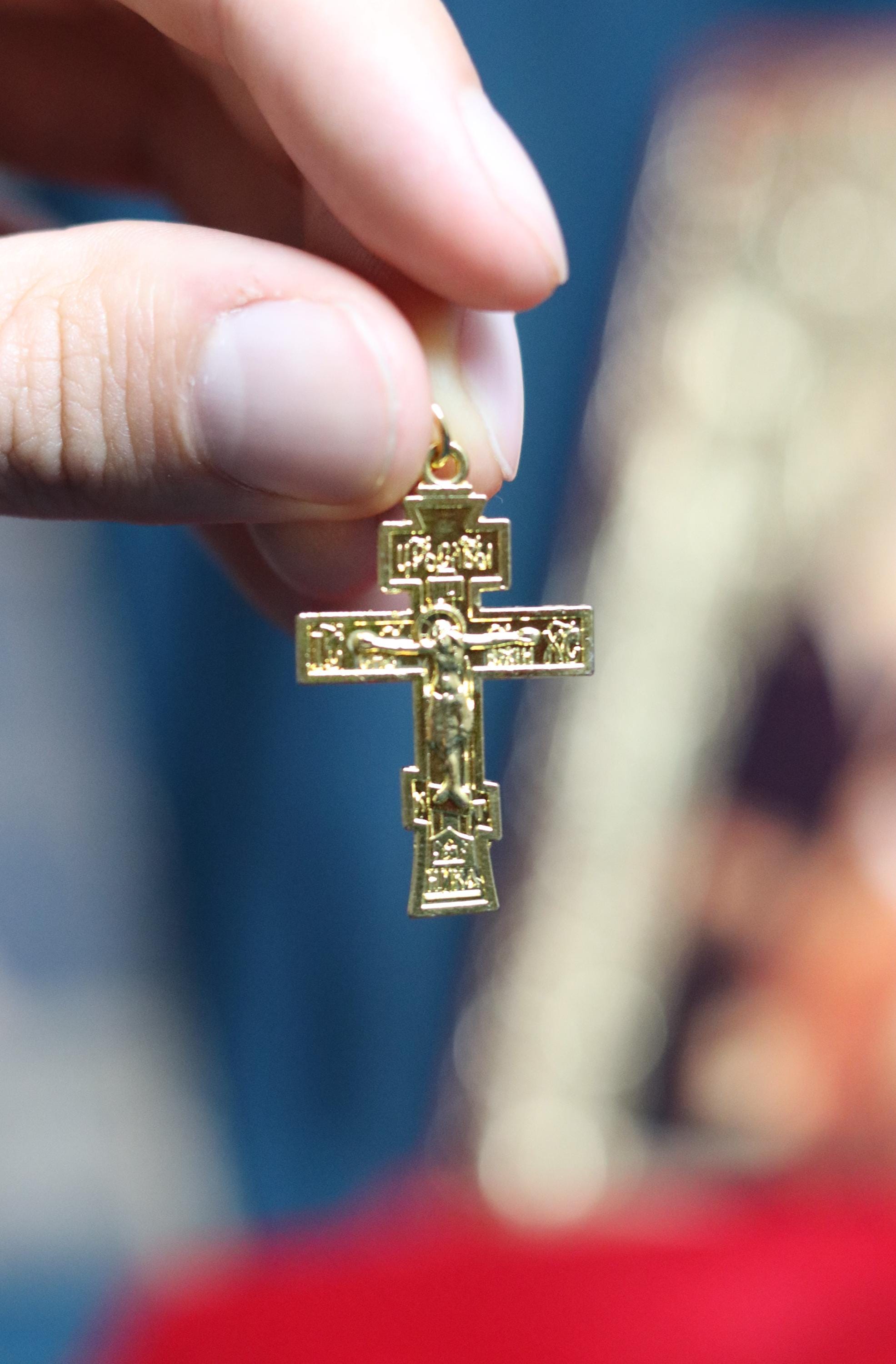 Orthodox Cross Necklace, Large Jesus cross pendant with Jesus Christ, Christian Cross Pendant, Crucifix necklace.