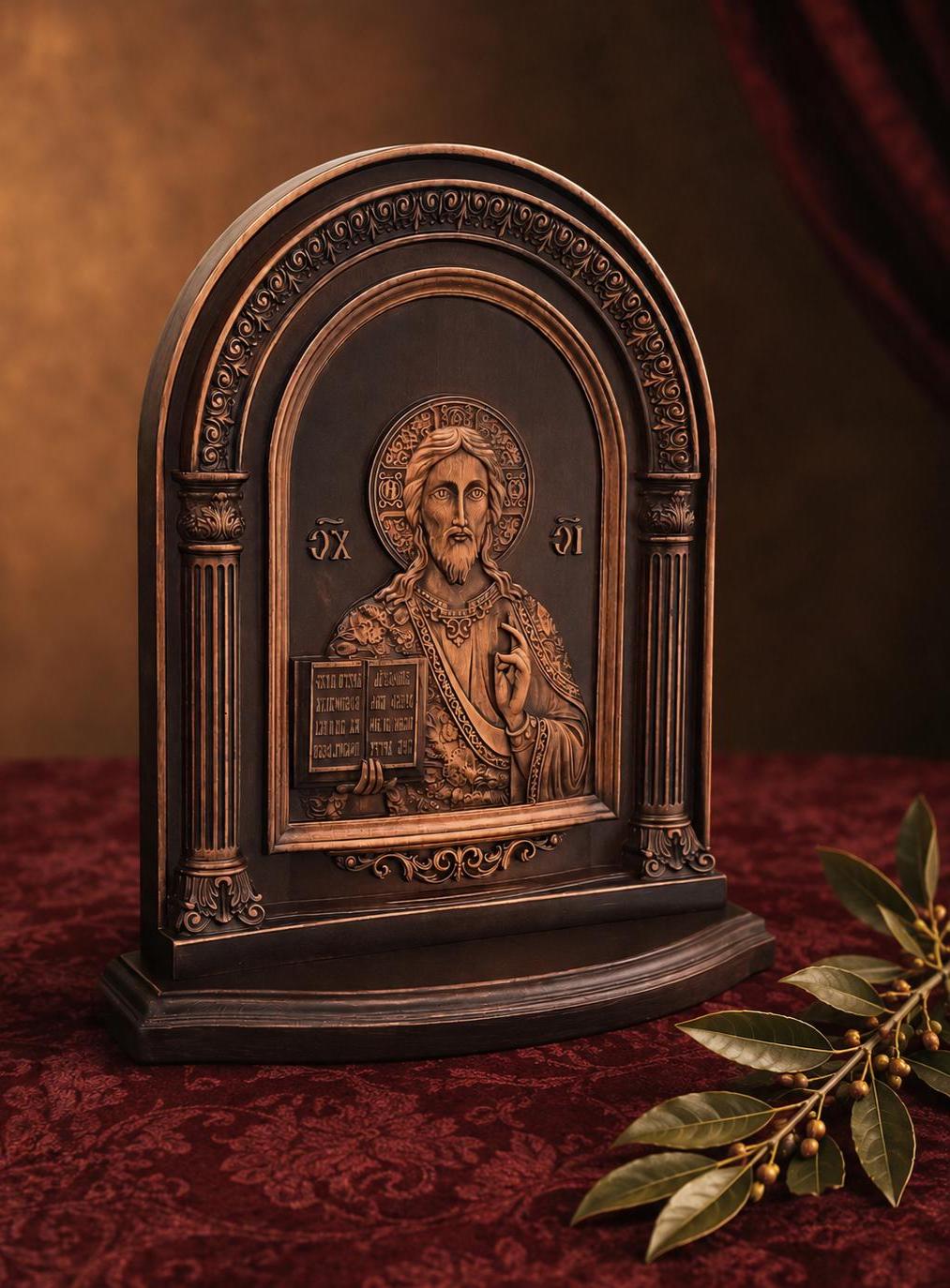 Jesus Savior Arch Icon Wooden Orthodox Icon 11.8x9.8in