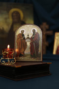 Sts. Peter and Paul Wooden Icon Orthodox Religious Plaque 6.3x4.3in