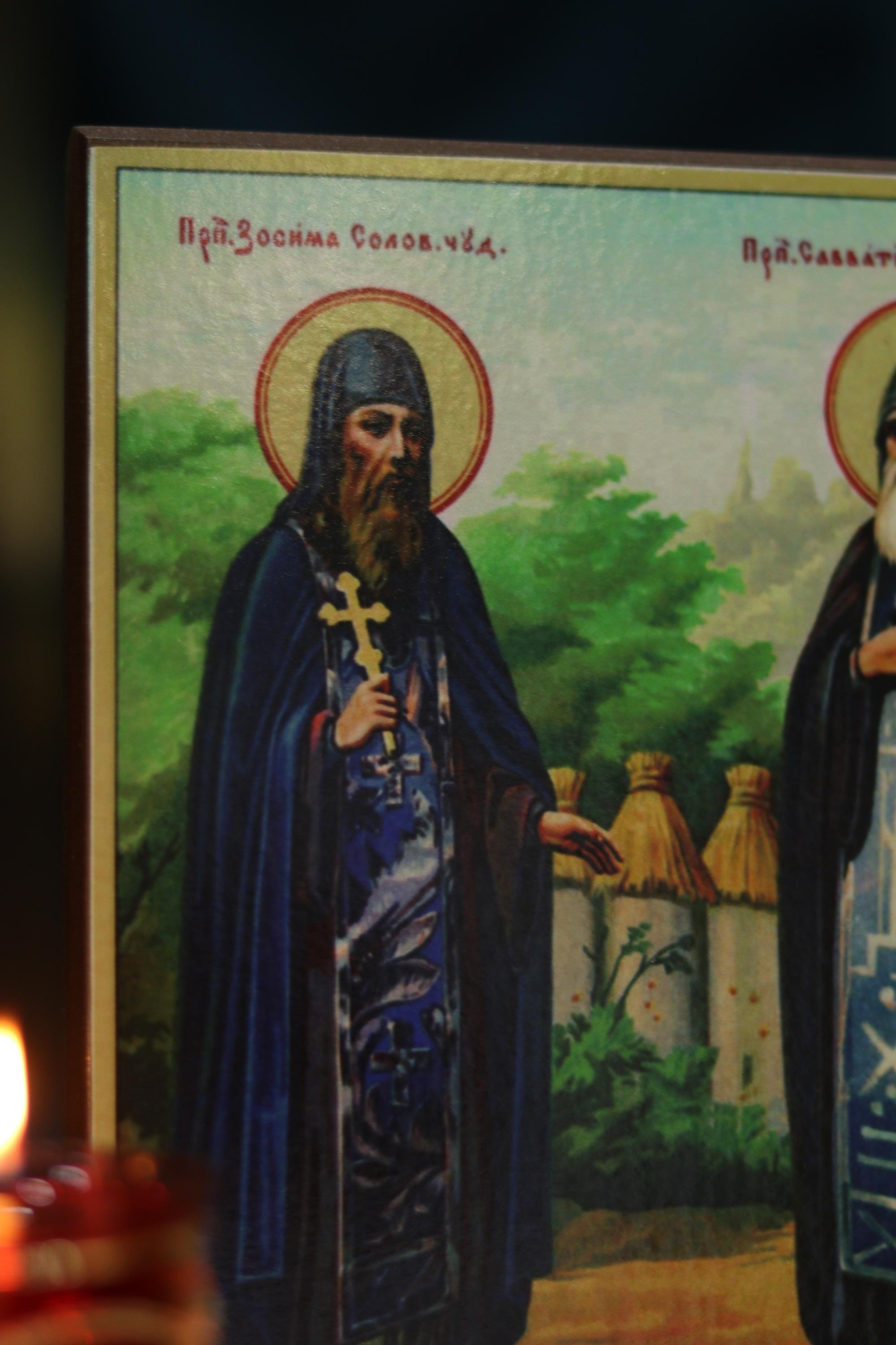 Saints Saints Zosima and Savvatiy of Valaam Icon Wooden Orthodox 6.3x4.7in