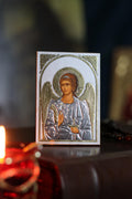 Wooden Orthodox Angel Icon 3.3in, Guardian Angel Icon, Small Prayer Icon