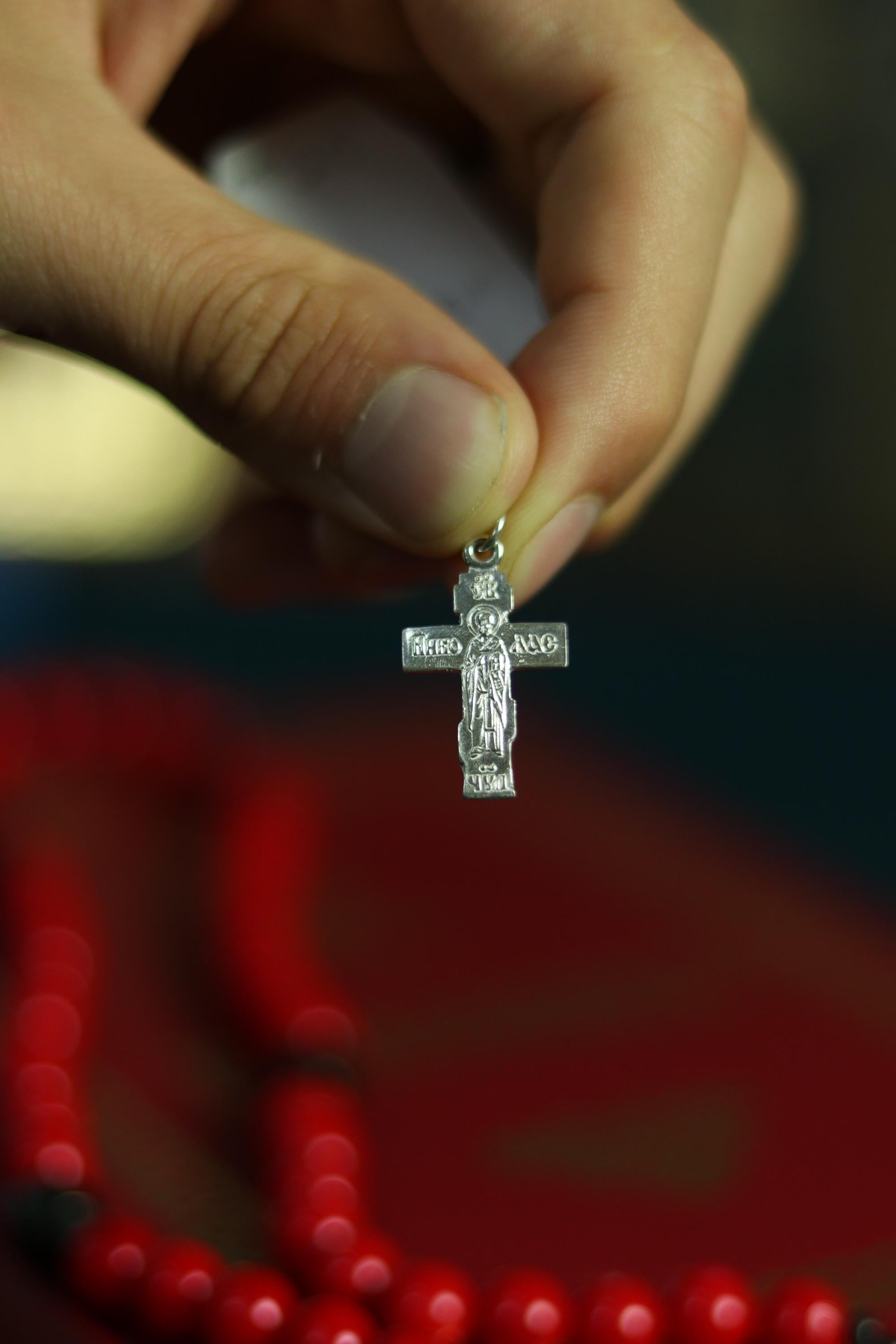 Silver cross 0.78x0.55 in, 1.49 g, Orthodox cross, Christian cross, Crucifix pendant, Religious gift, Jesus Christ cross