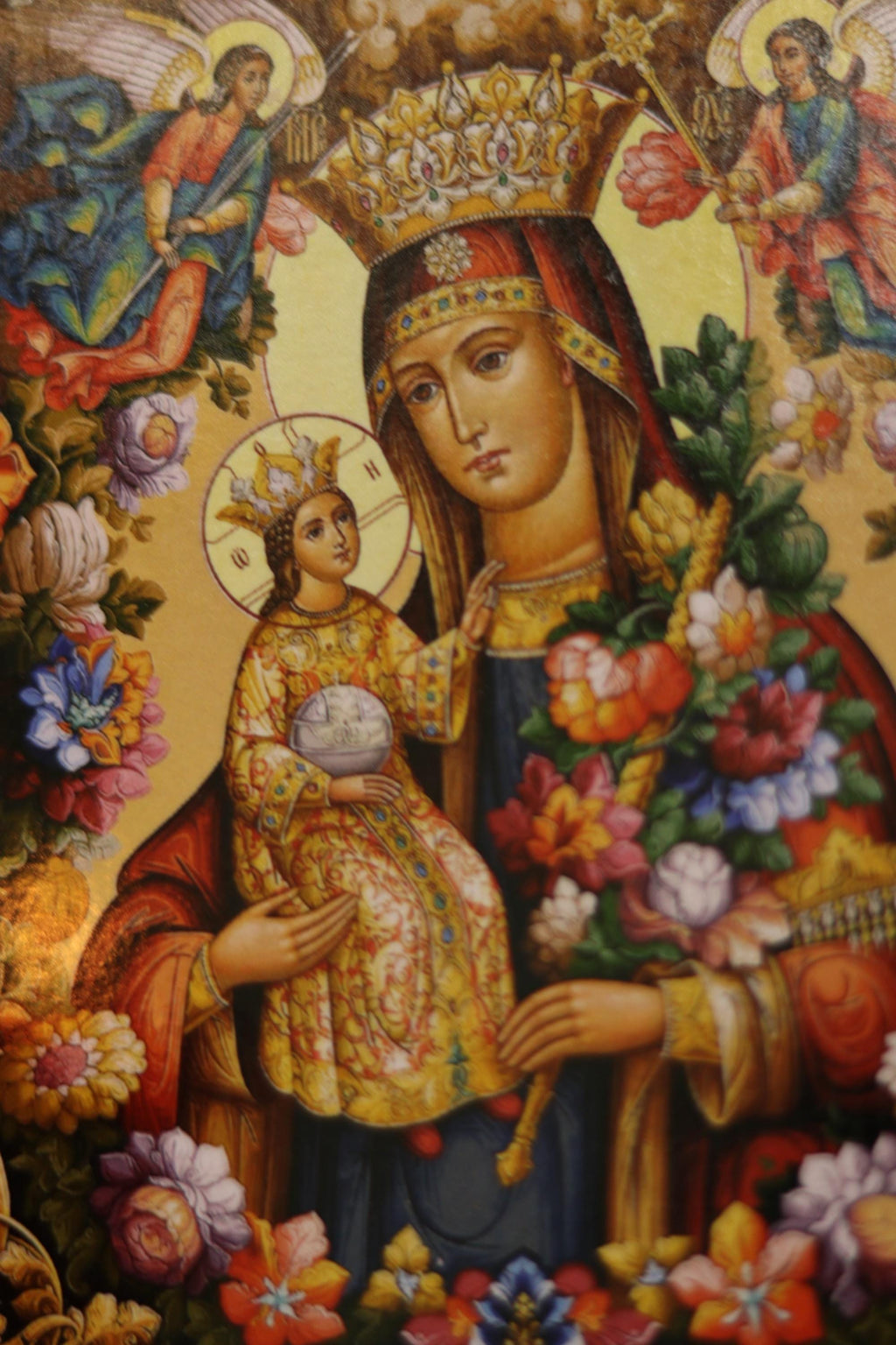 Unfading Flower Mother of God Icon Wooden Icon Orthodox