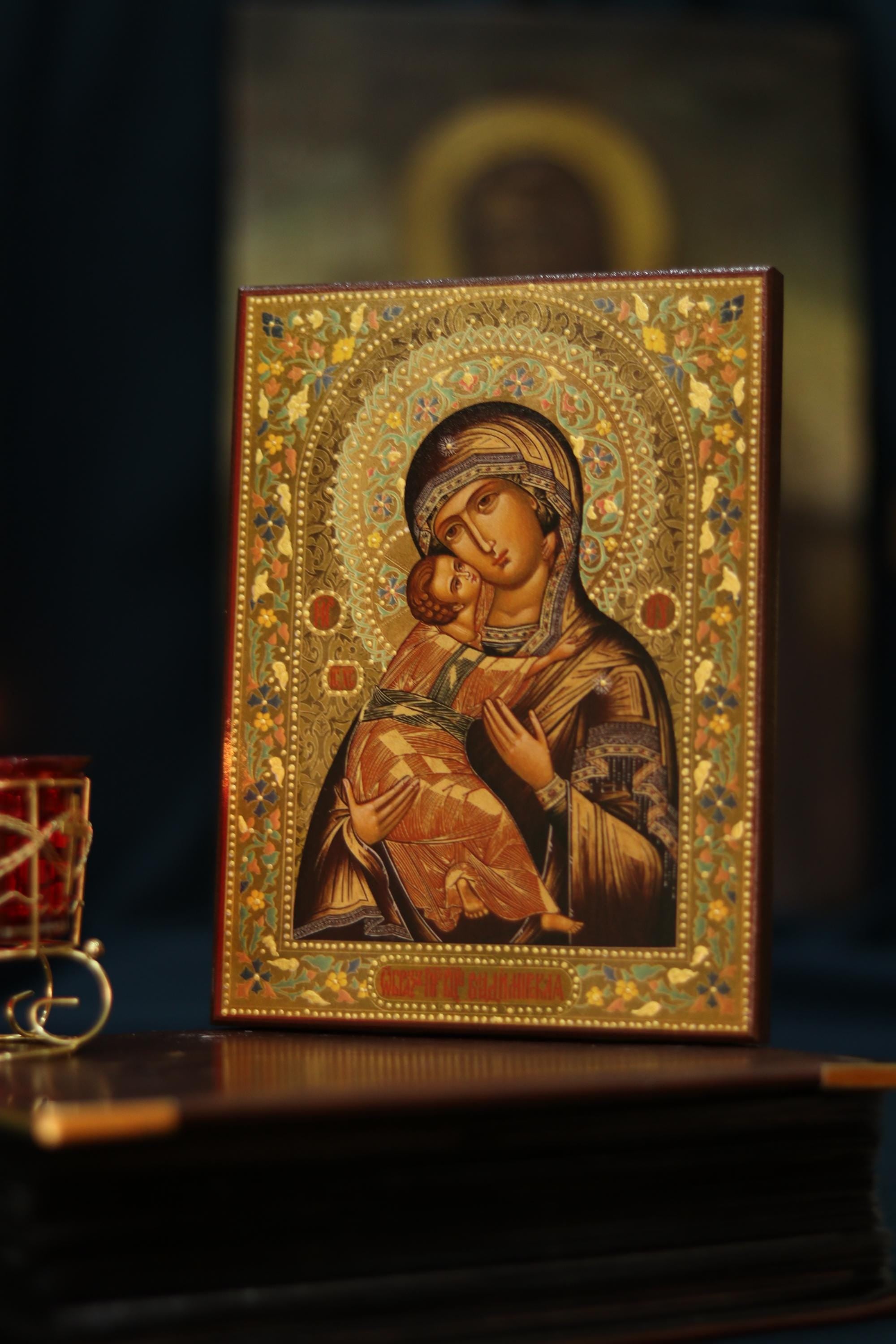 Volodymyr Mother of God Icon Wooden Icon Orthodox