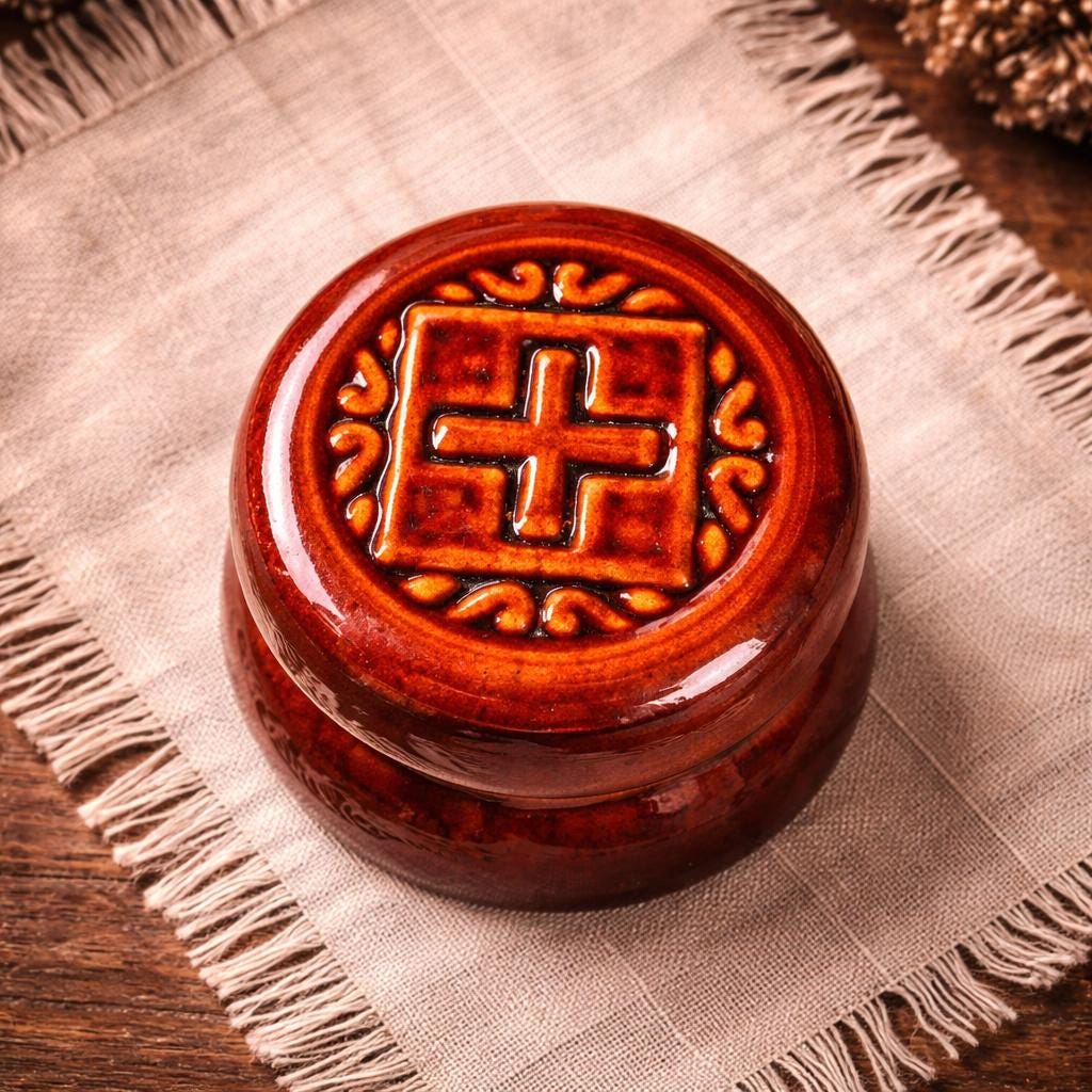 Ceramic Prosphora Box Orthodox Bread Container, 3.9x3.9 in, Church Use